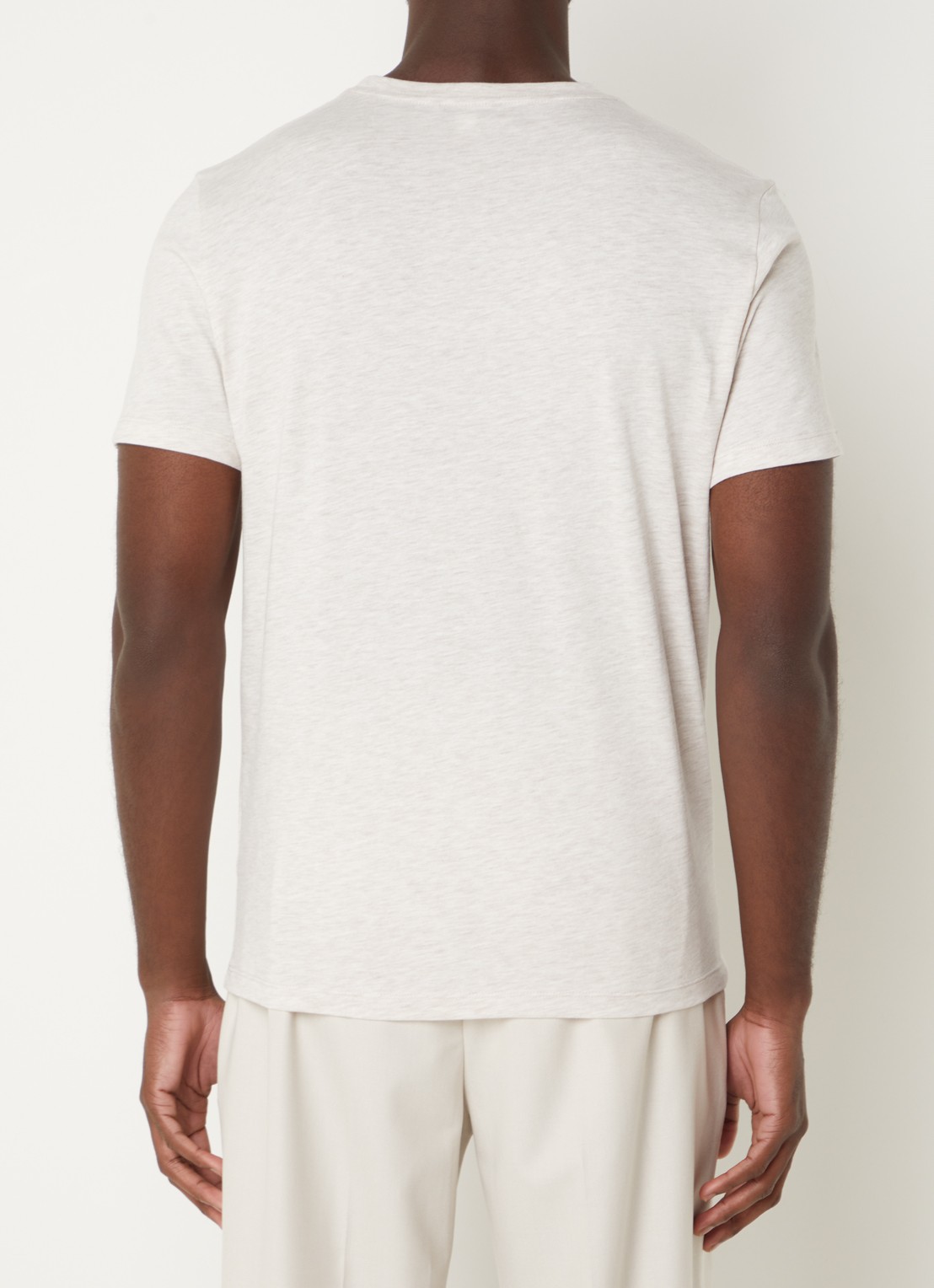 Reiss Bless T-shirt met gemêleerd dessin - achterkant khaki