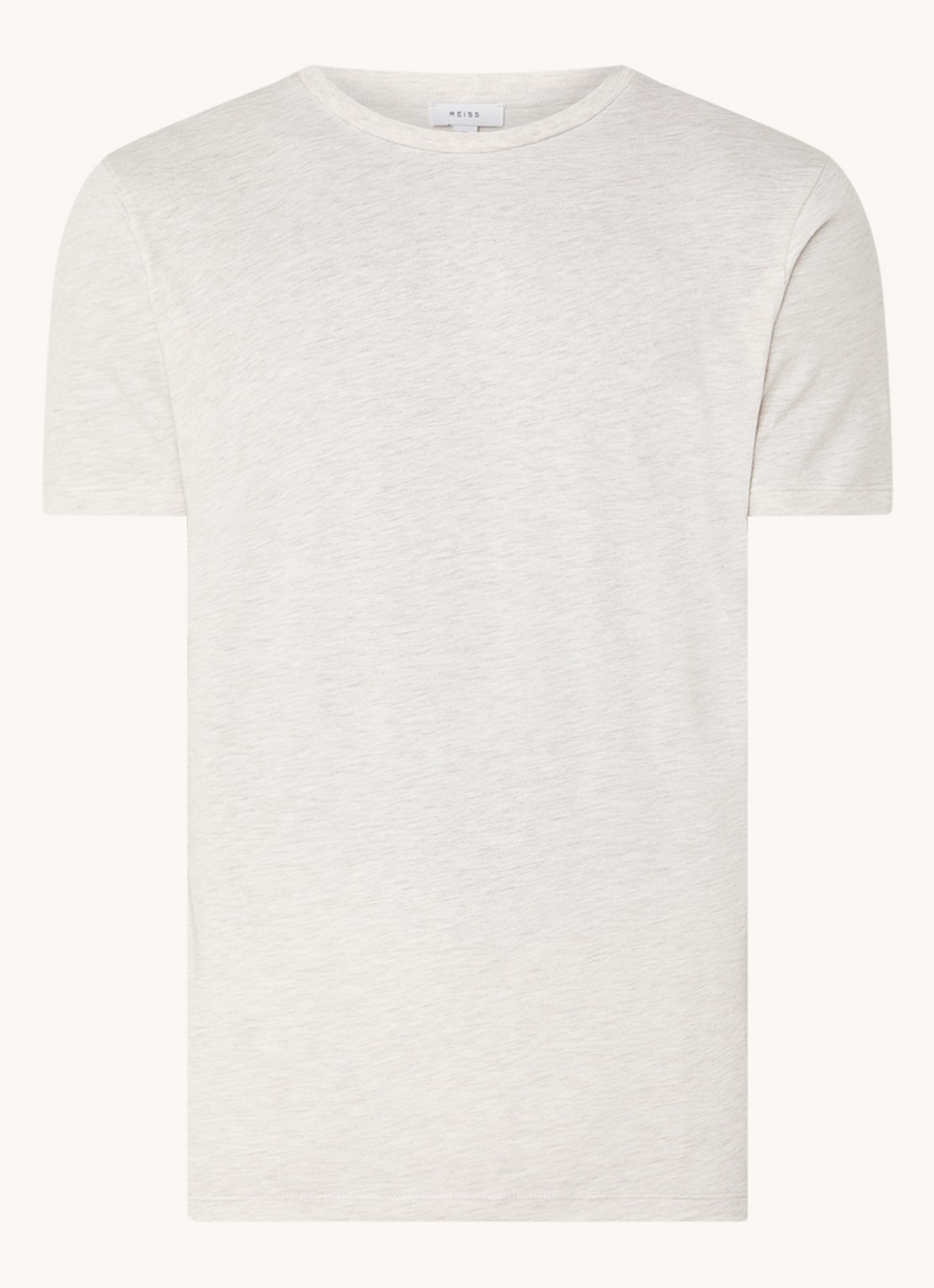 Reiss Bless T-shirt met gemêleerd dessin - voorkant 3 khaki
