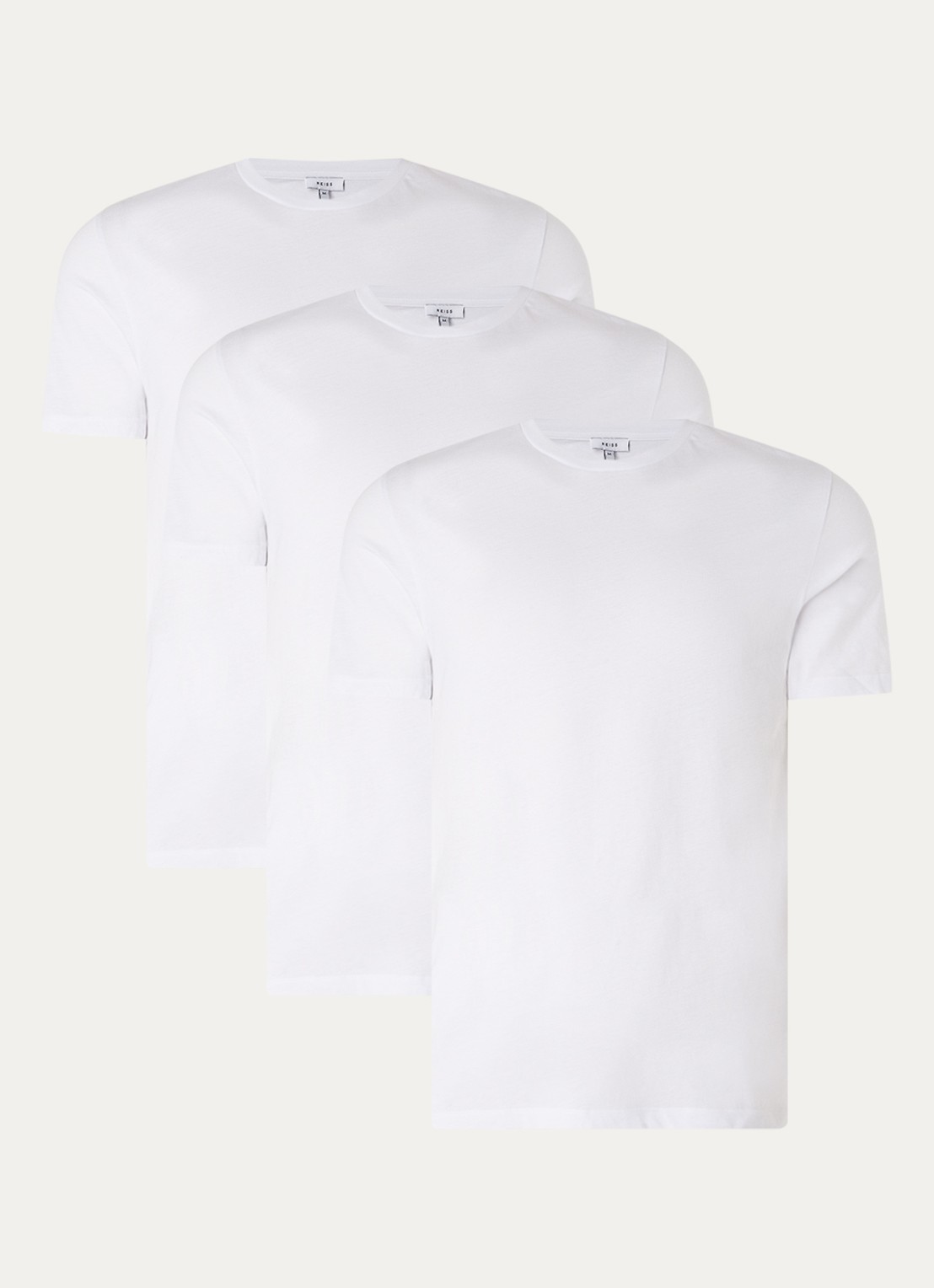 Reiss Bless T-shirt met ronde hals in 3-pack - voorkant 2 white / wit