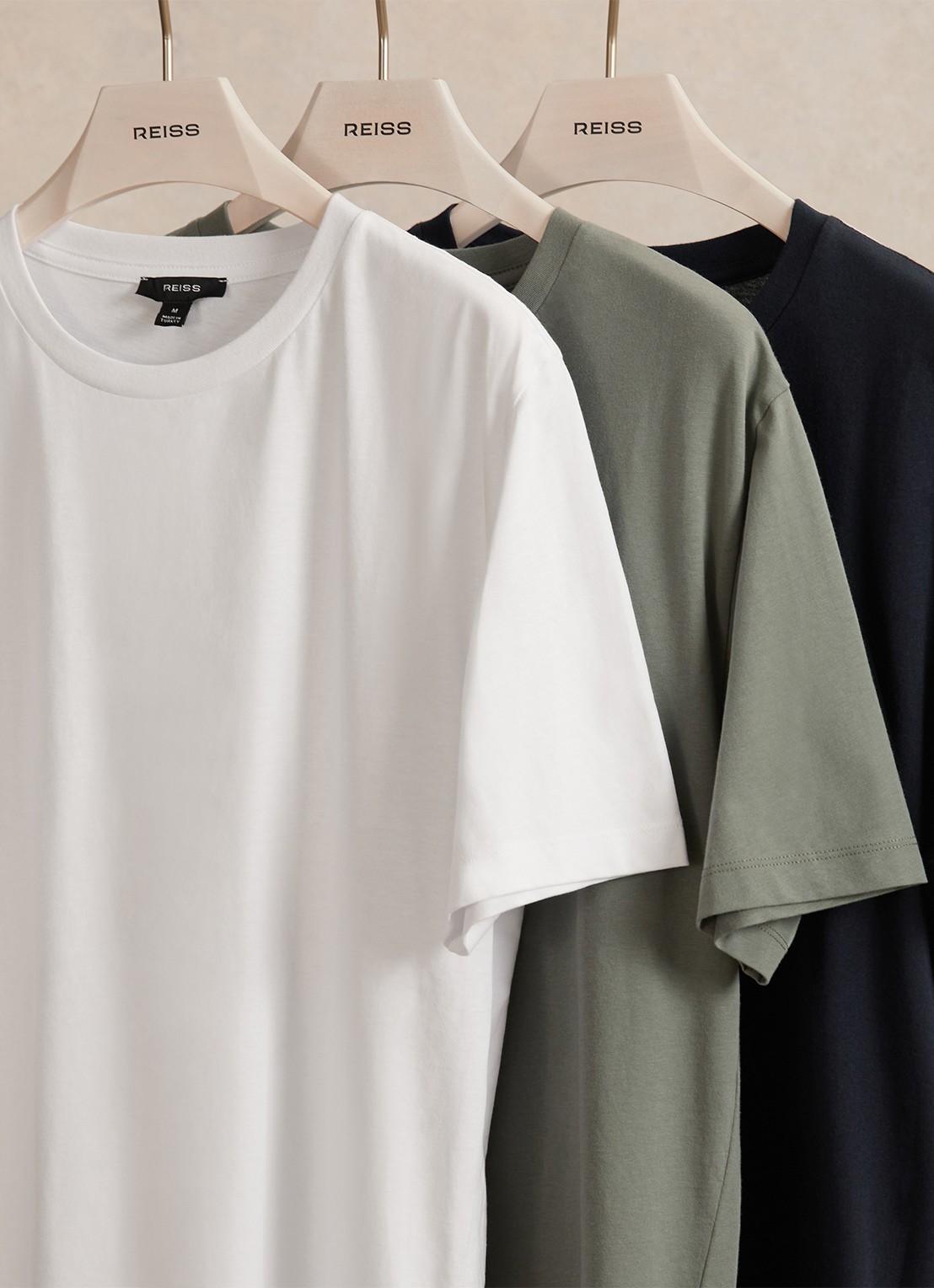 Reiss Bless T-shirt met ronde hals in 3-pack - voorkant zwart