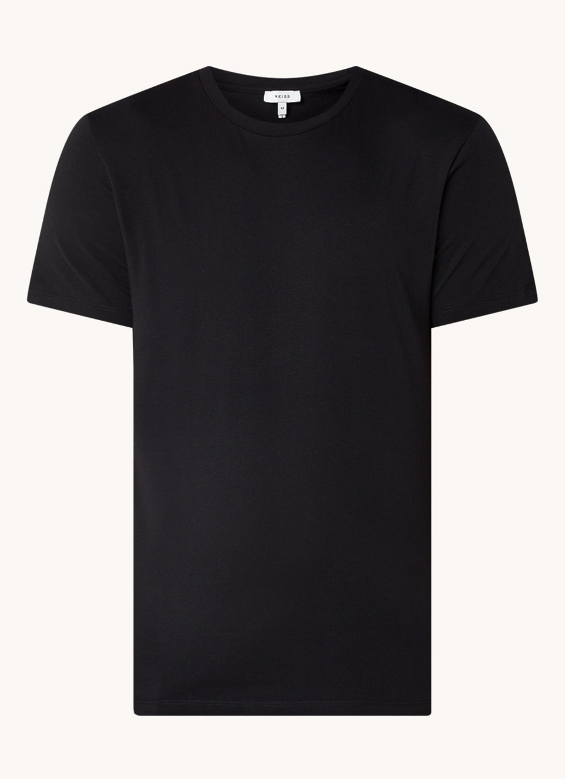 Reiss Bless T-shirt met ronde hals   - voorkant zwart