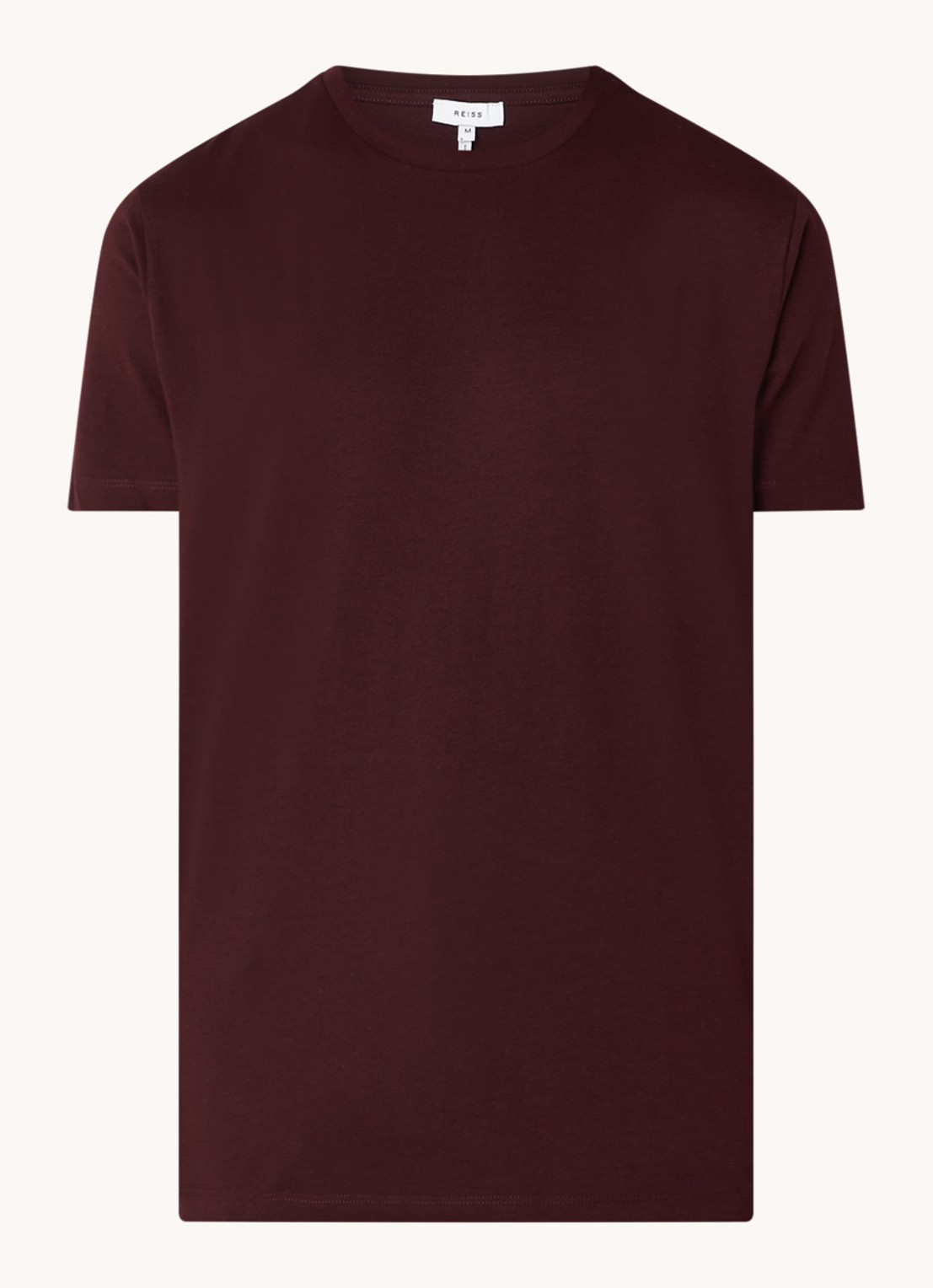 Reiss Bless T-shirt met ronde hals   - voorkant bordeauxrood