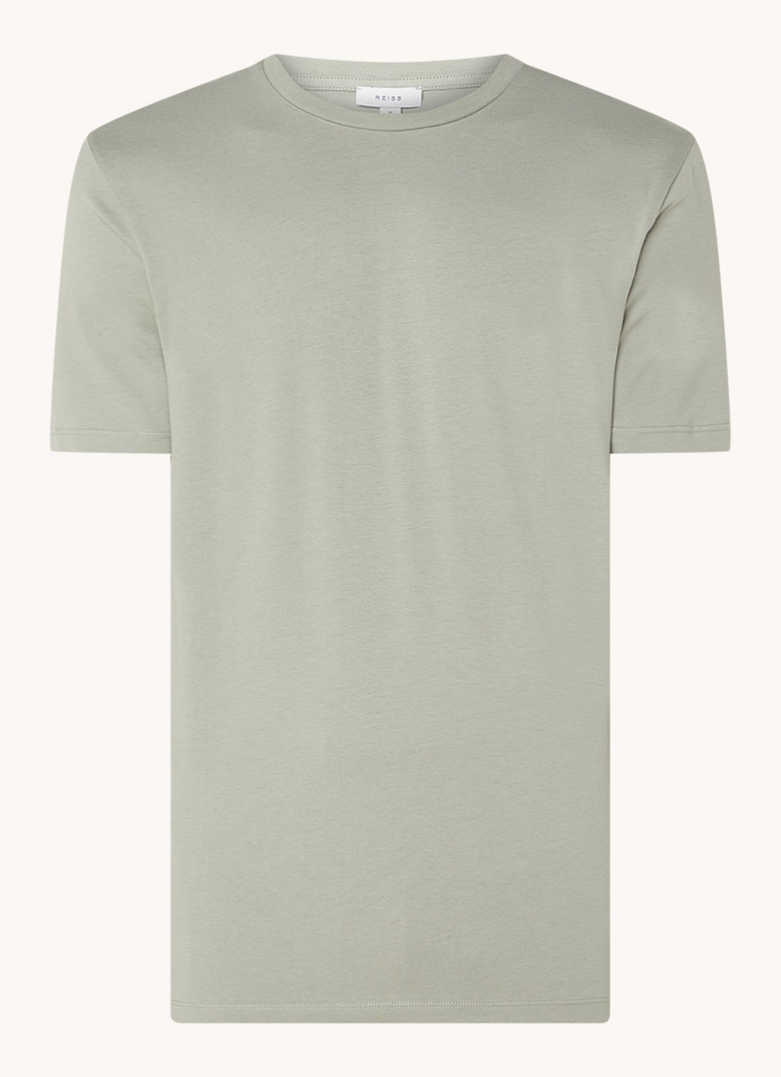 Reiss Bless T-shirt met ronde hals   - voorkant lindegroen