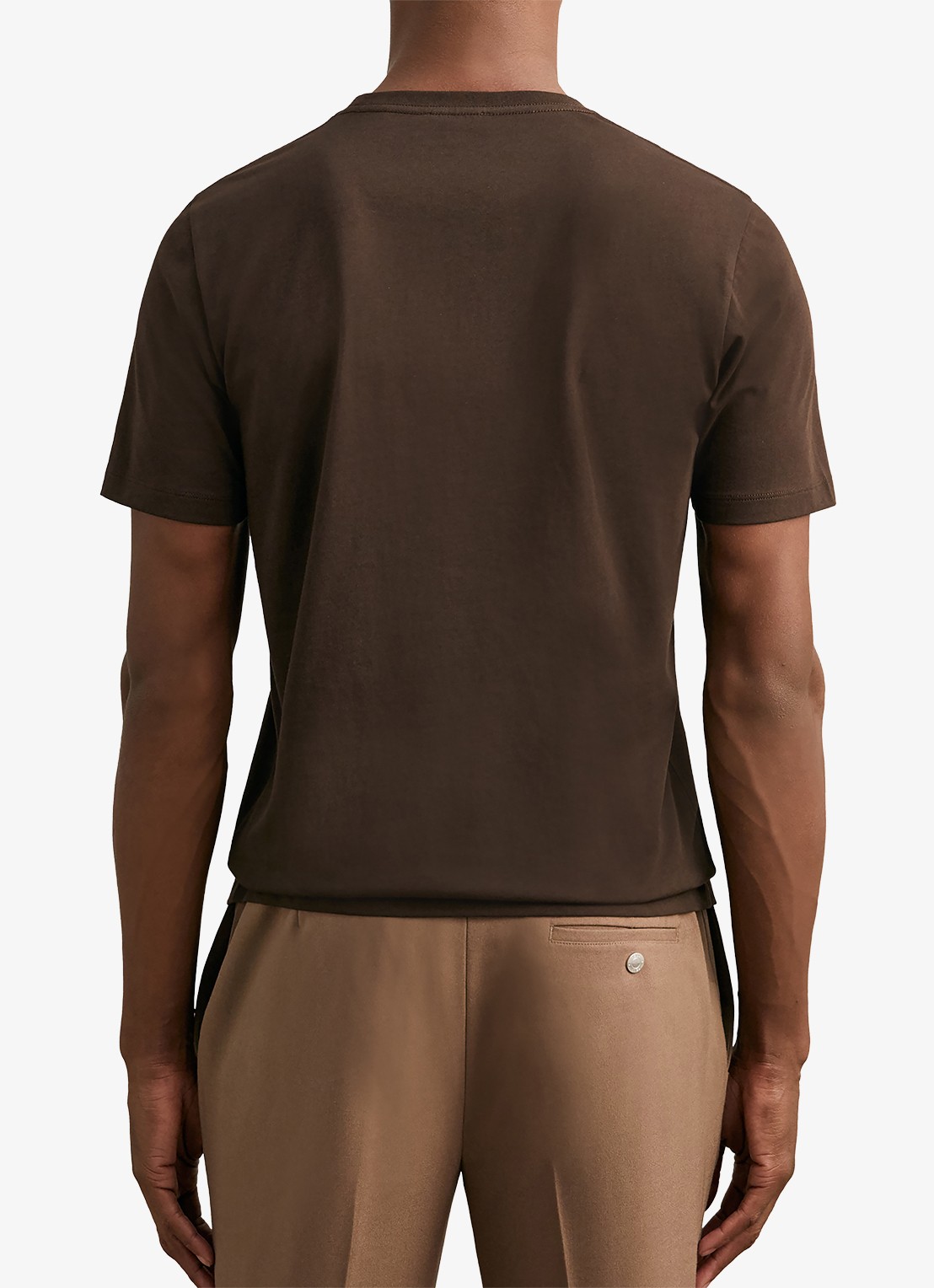 Reiss Bless t-shirt met ronde hals - achterkant 3 donkerbruin