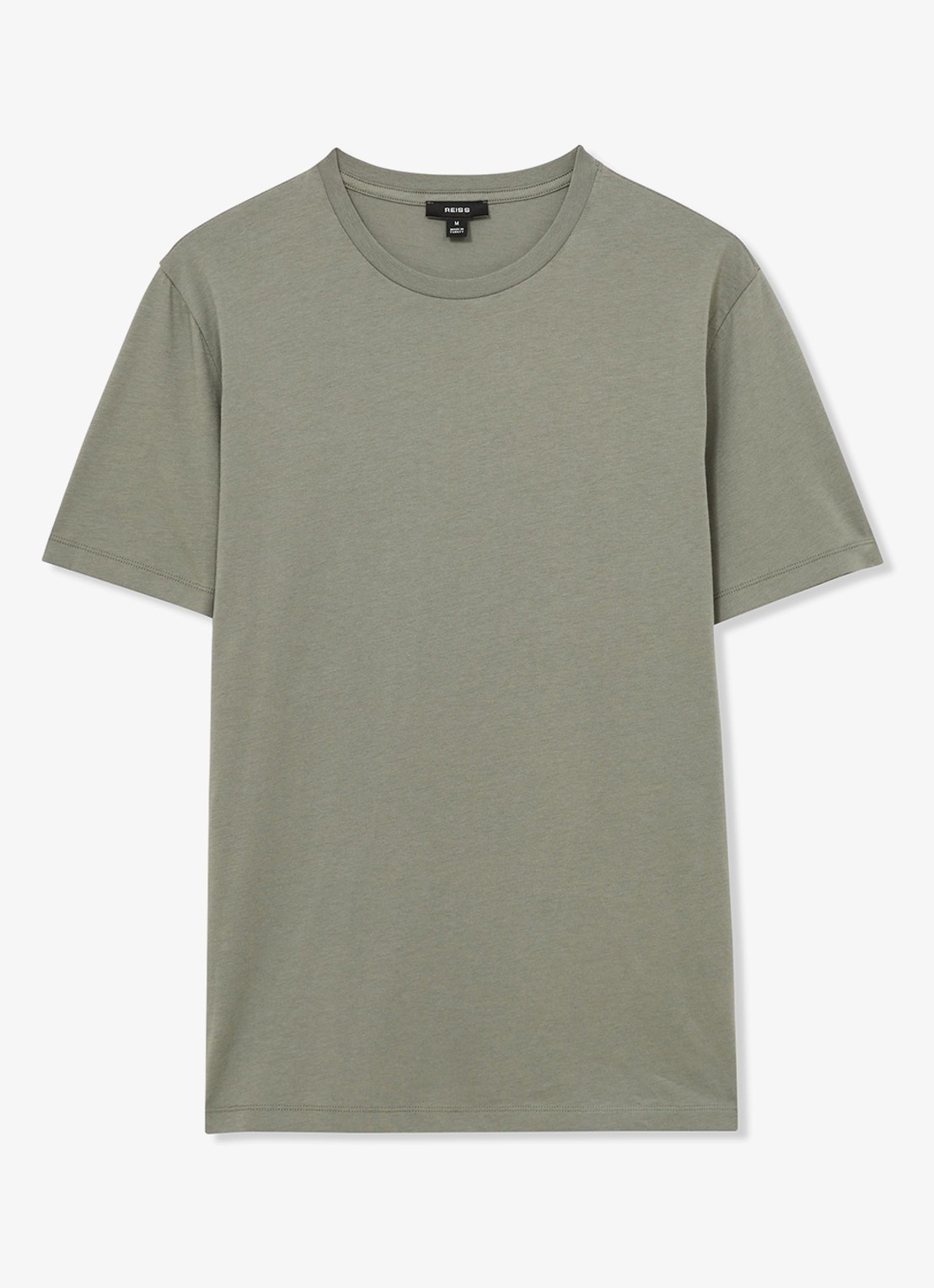 Reiss Bless T-shirt met stretch - voorkant olijfgroen
