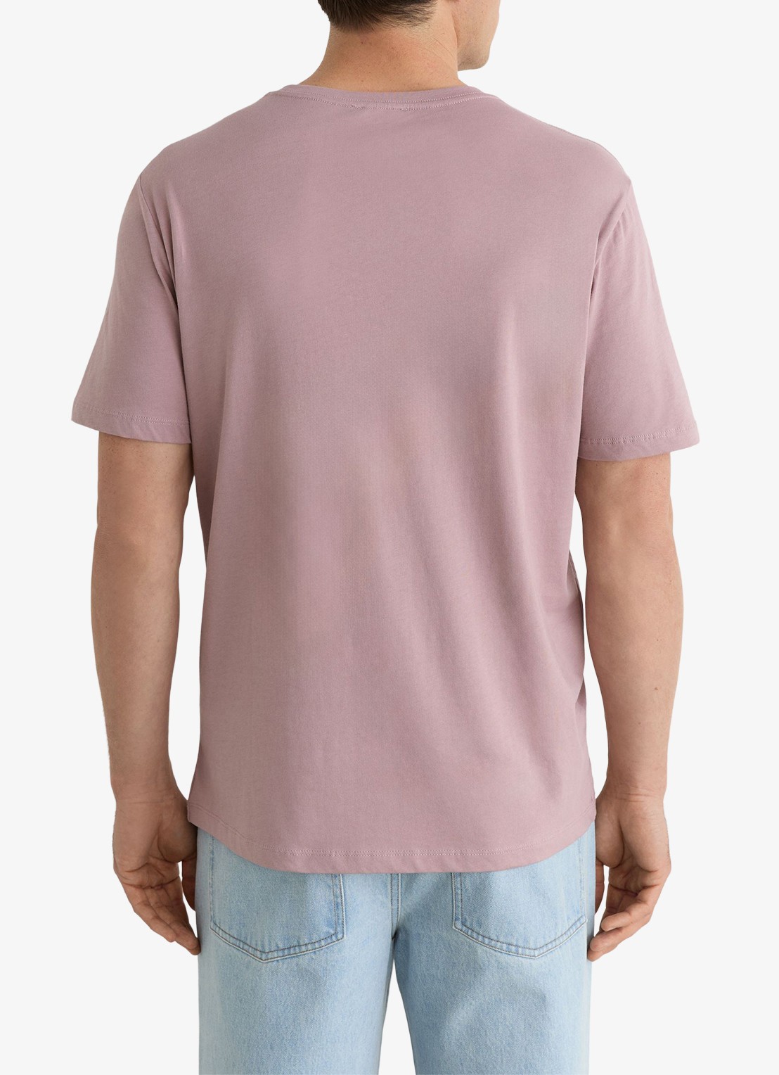 Reiss Bless tailored fit T-shirt met ronde hals - achterkant dusty rose / roze