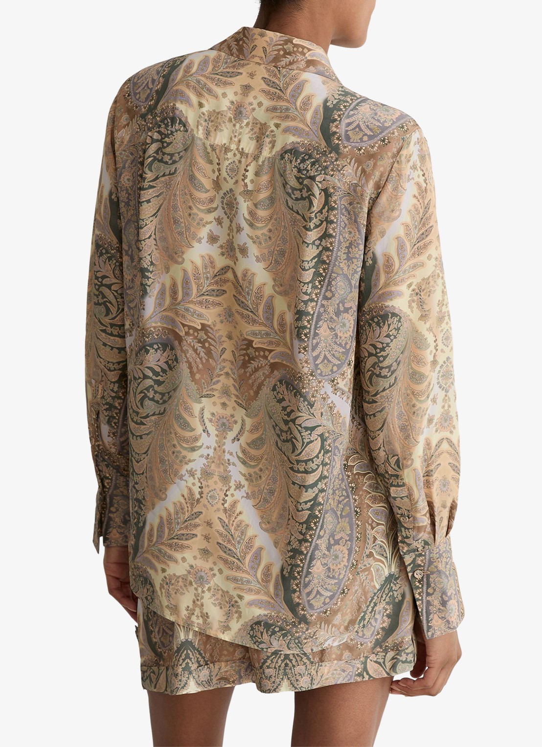 Reiss Blouse met jacquard dessin - achterkant 4 zand