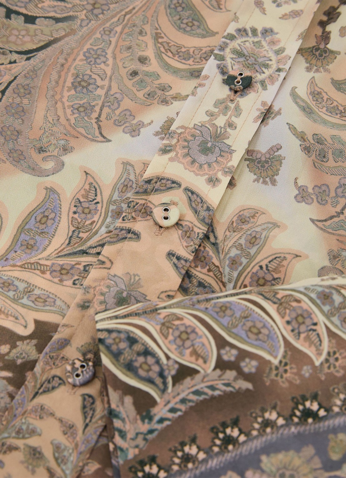 Reiss Blouse met jacquard dessin - detail 3 zand