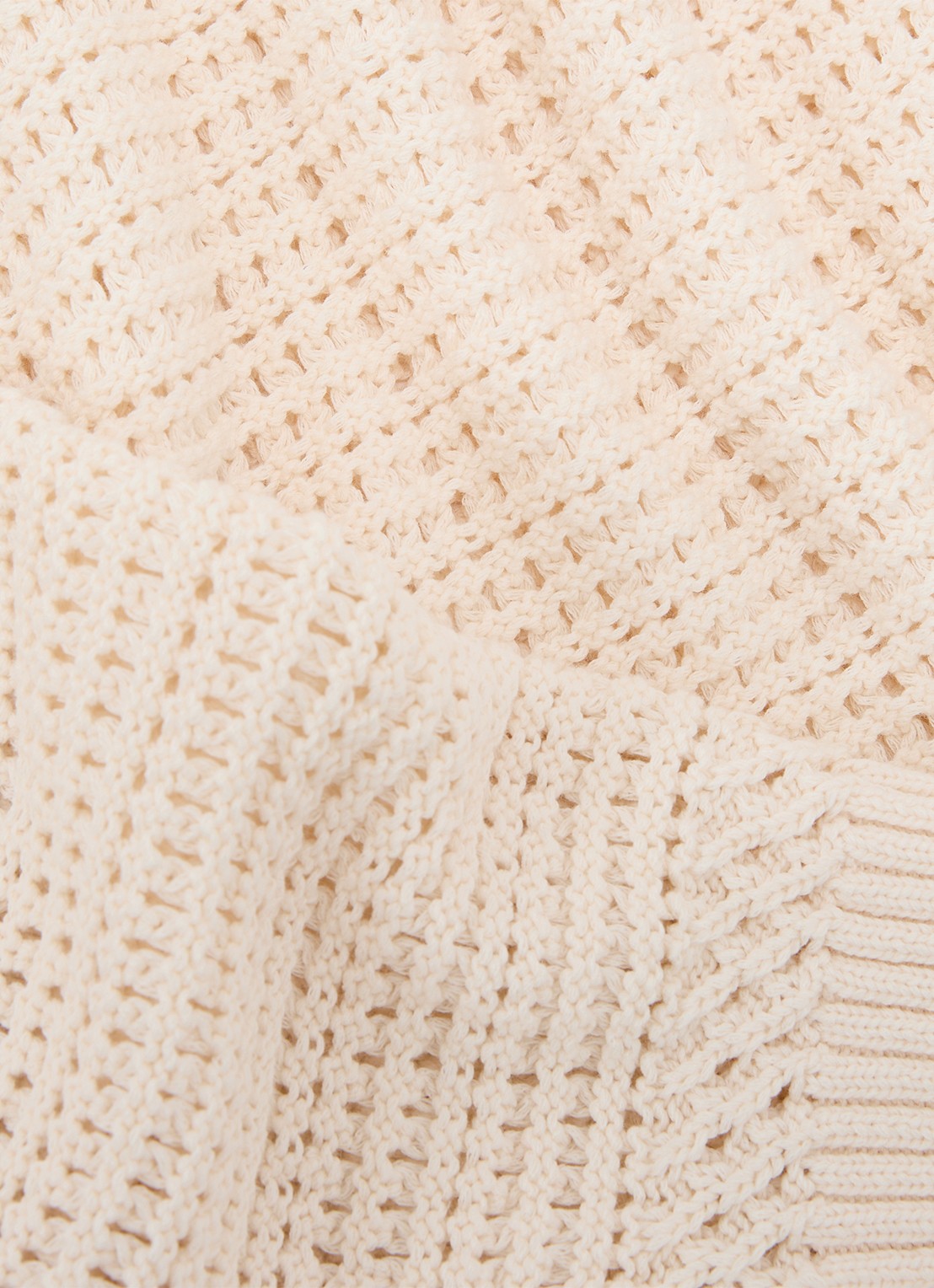 Reiss Bonnie grofgebreide trui met ronde hals - detail 5 creme