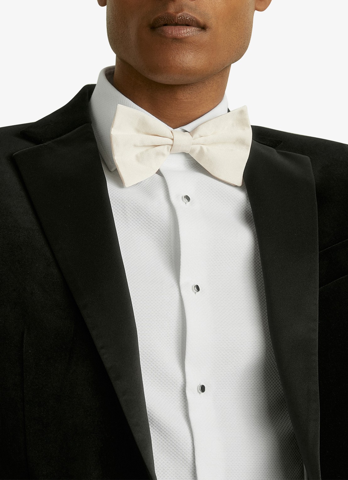 Reiss Boyle vlinderdas van zijde - detail 2 creme