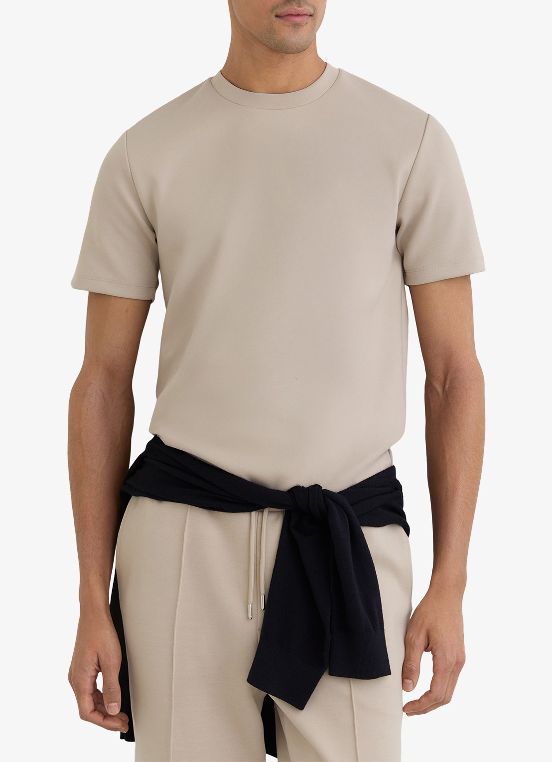 Reiss BRADLEY Premium-Interlock Modern-Fit T-Shirt - detail 4 beige