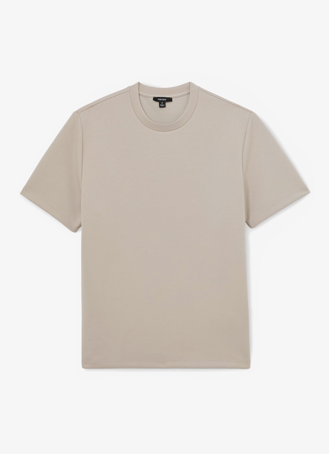 Reiss BRADLEY Premium-Interlock Modern-Fit T-Shirt - voorkant 2 beige