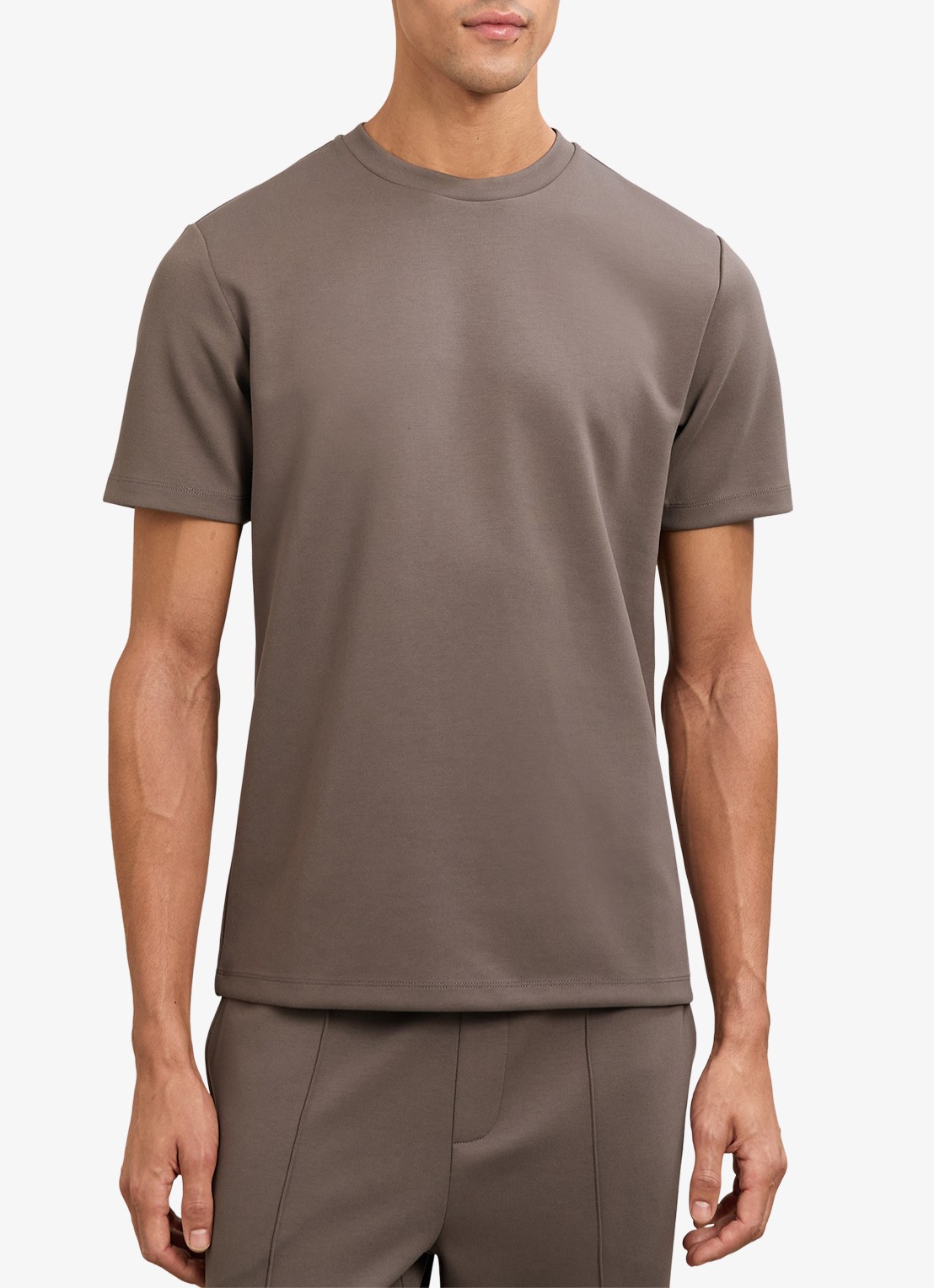 Reiss Bradley T-shirt met ronde hals - detail 2 lichtbruin