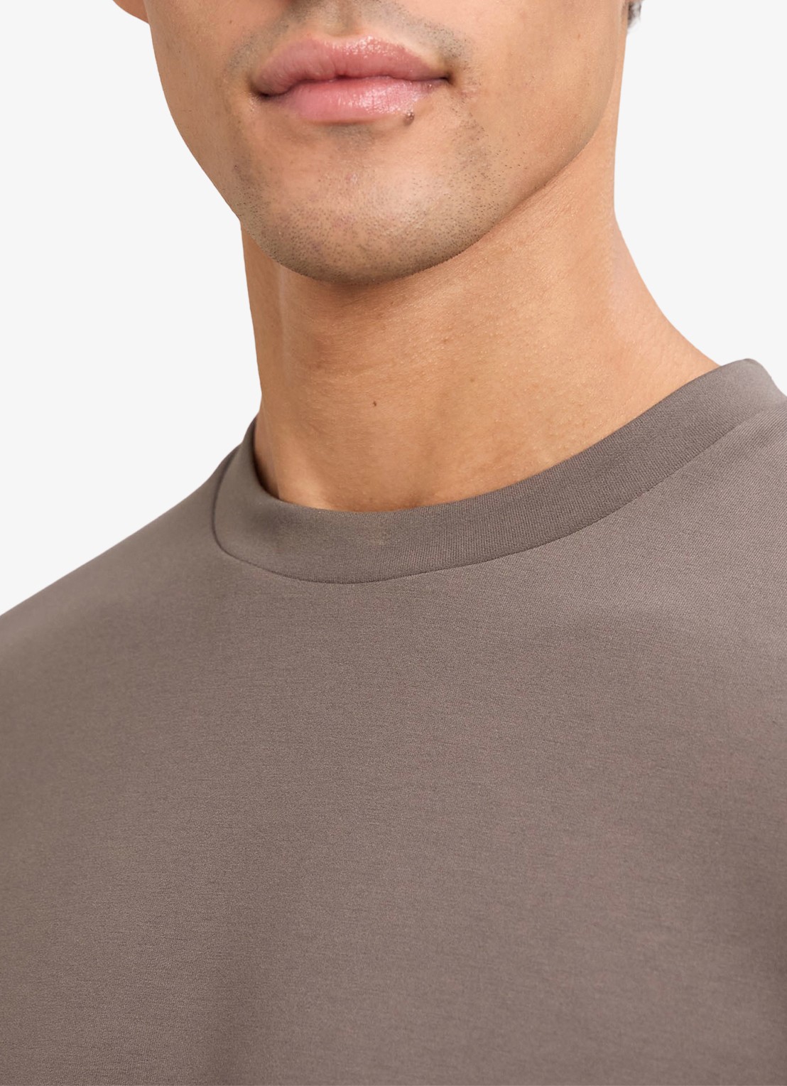 Reiss Bradley T-shirt met ronde hals - detail 3 lichtbruin