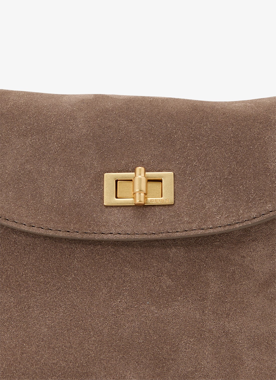 Reiss Brea crossbodytas van leer met suède details - detail 2 donkerbruin