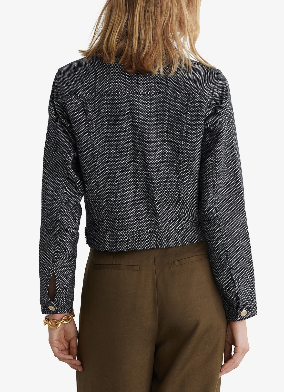 Reiss Bree jack in linnenblend - achterkant 2 donkerblauw