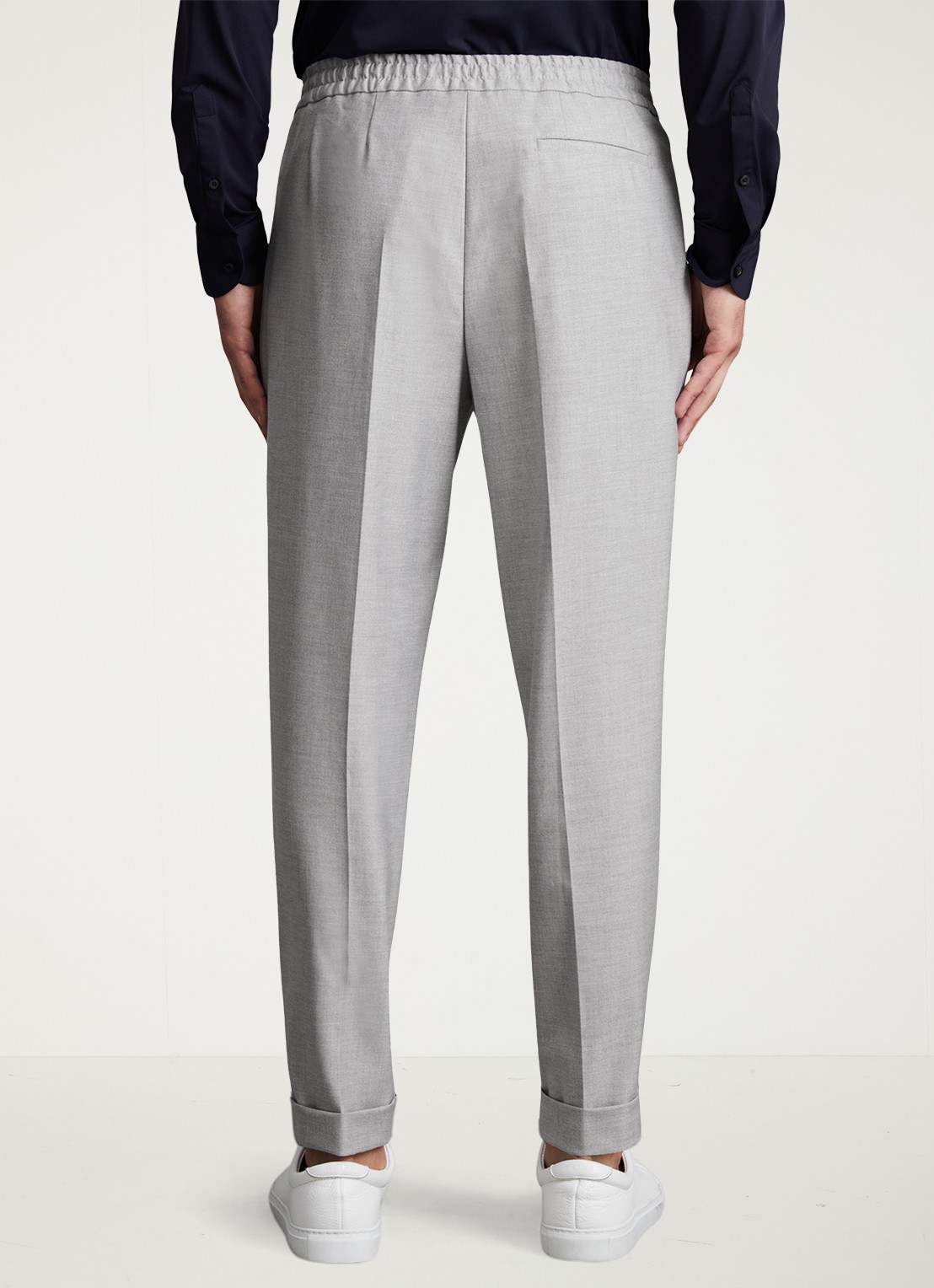 Reiss Brighton tapered fit chino met steekzakken - achterkant grey / grijs