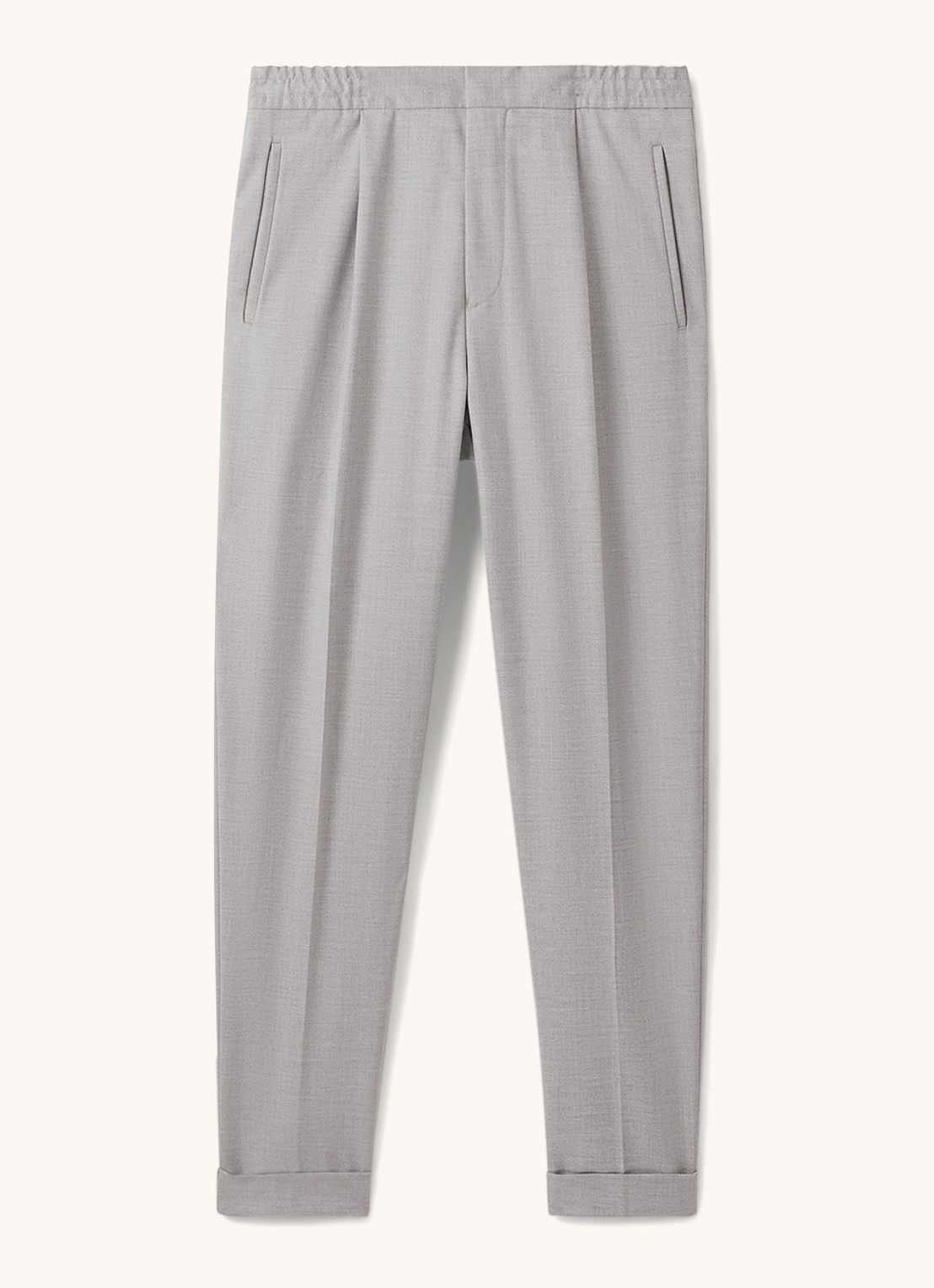 Reiss Brighton tapered fit chino met steekzakken - voorkant 4 grey / grijs