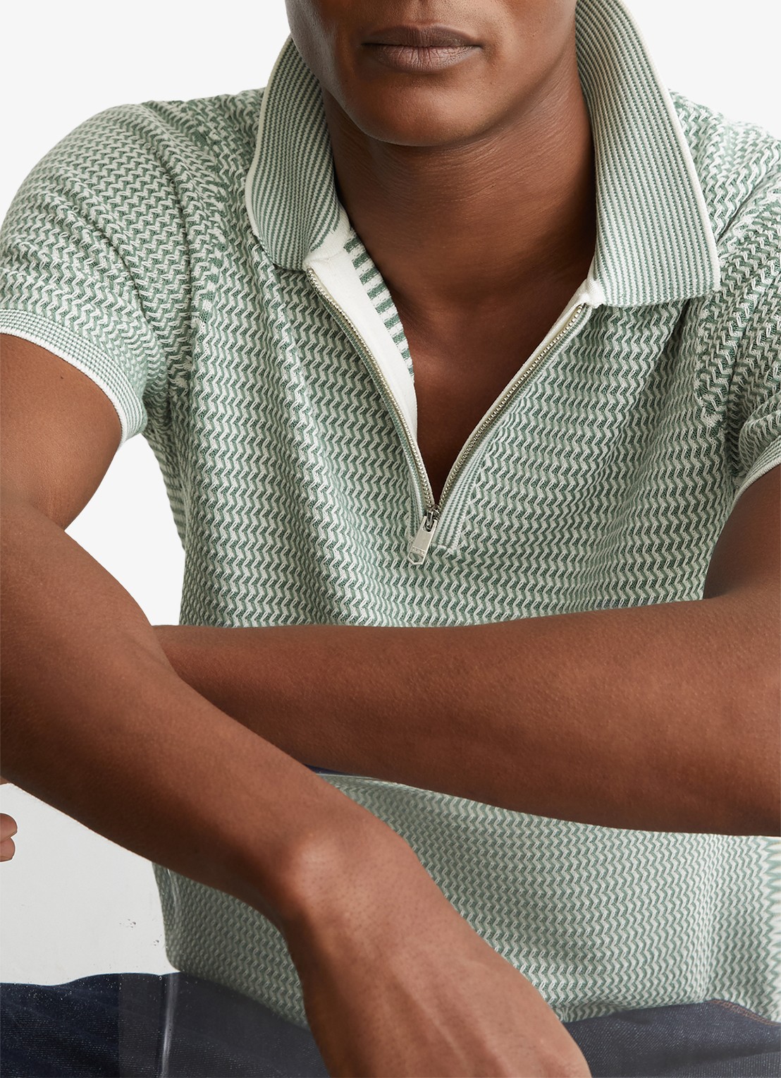 Reiss Brink regular fit polo met structuur - detail 3 groen