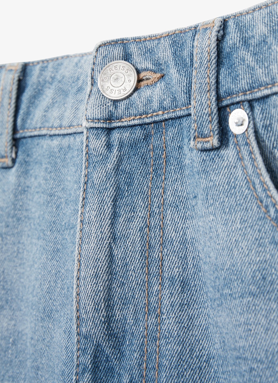 Reiss Broadway loose fit jeans met steekzakken - detail 6 denim