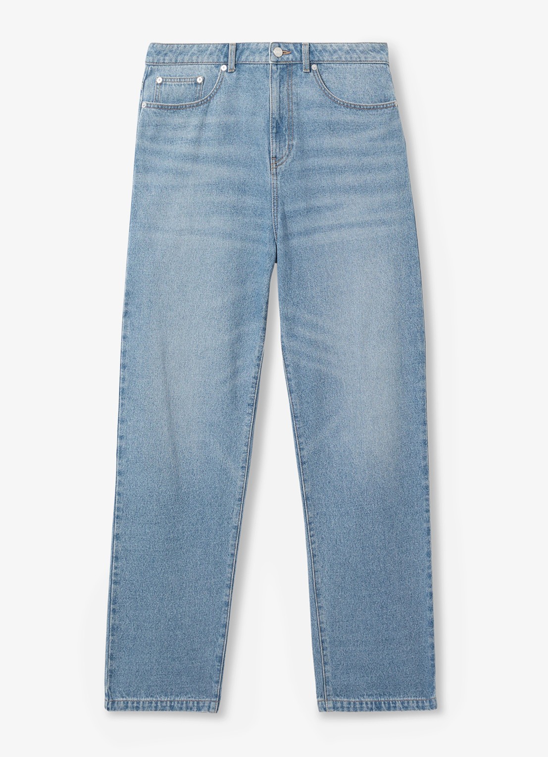 Reiss Broadway loose fit jeans met steekzakken - voorkant denim