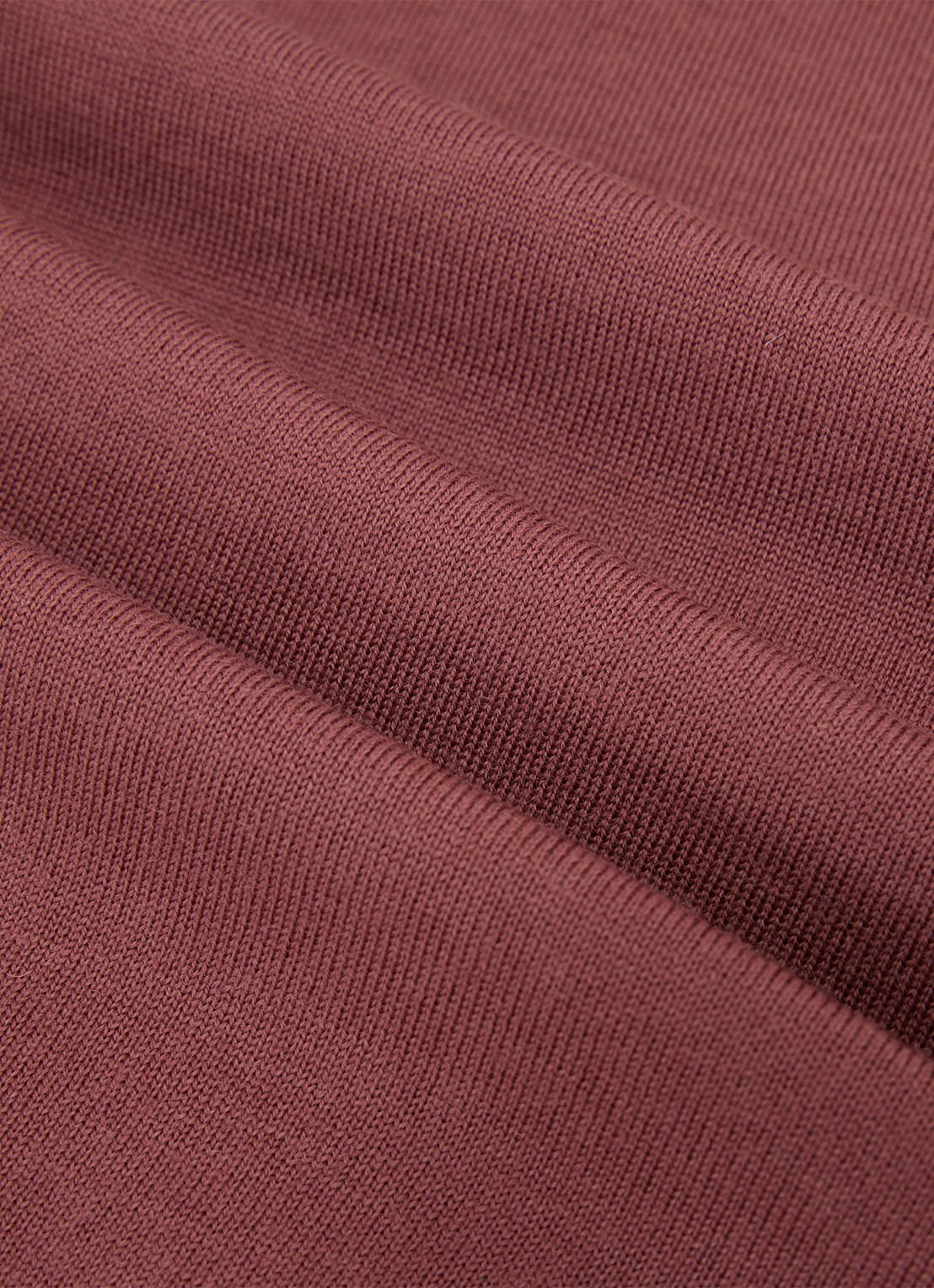 Reiss Brook T-shirt van merino wol met ronde hals - detail 4 donkerrood