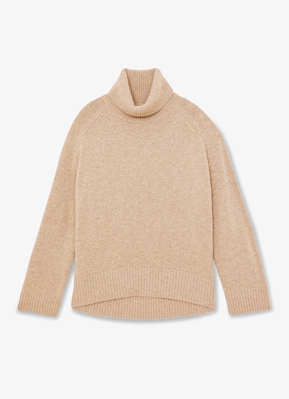 Reiss Brooklyn fijngebreide trui in wolblend - voorkant 2 beige