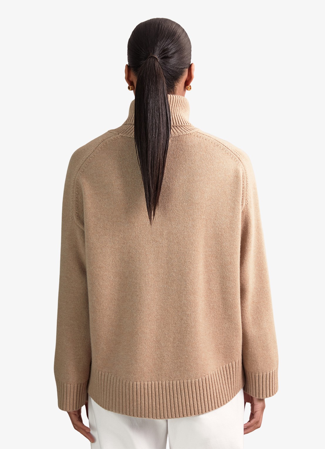 Reiss Brooklyn fijngebreide trui in wolblend - achterkant 6 camel