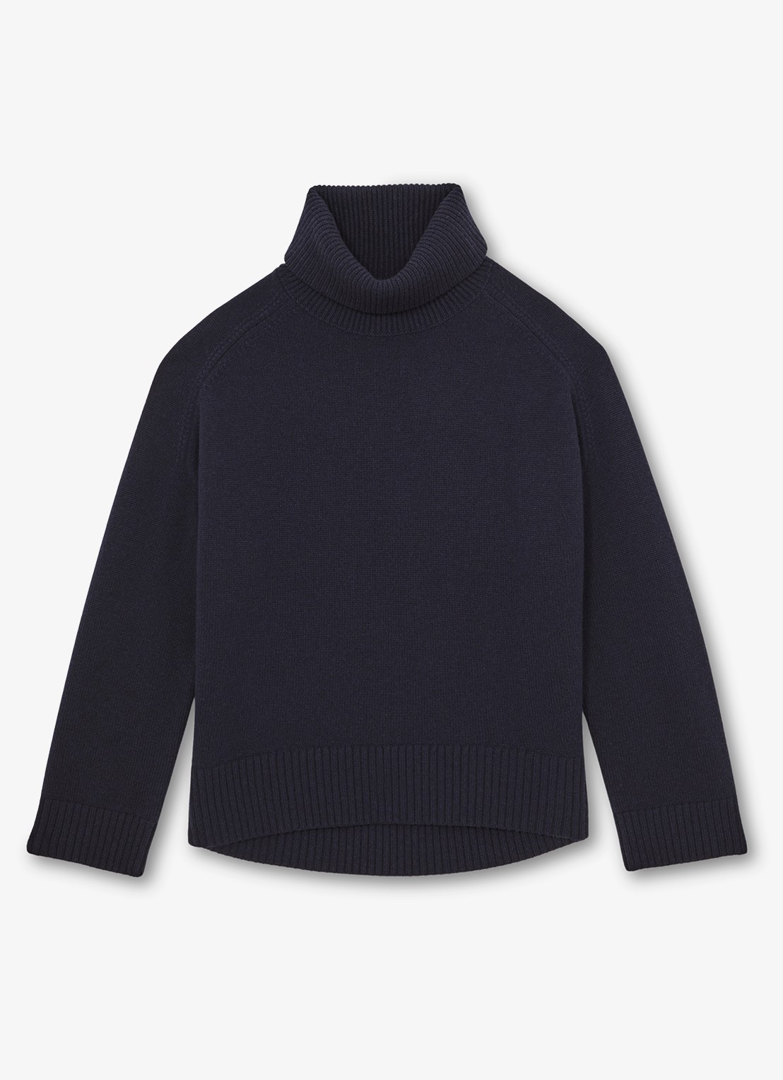 Reiss Brooklyn fijngebreide trui in wolblend - voorkant 6 donkerblauw