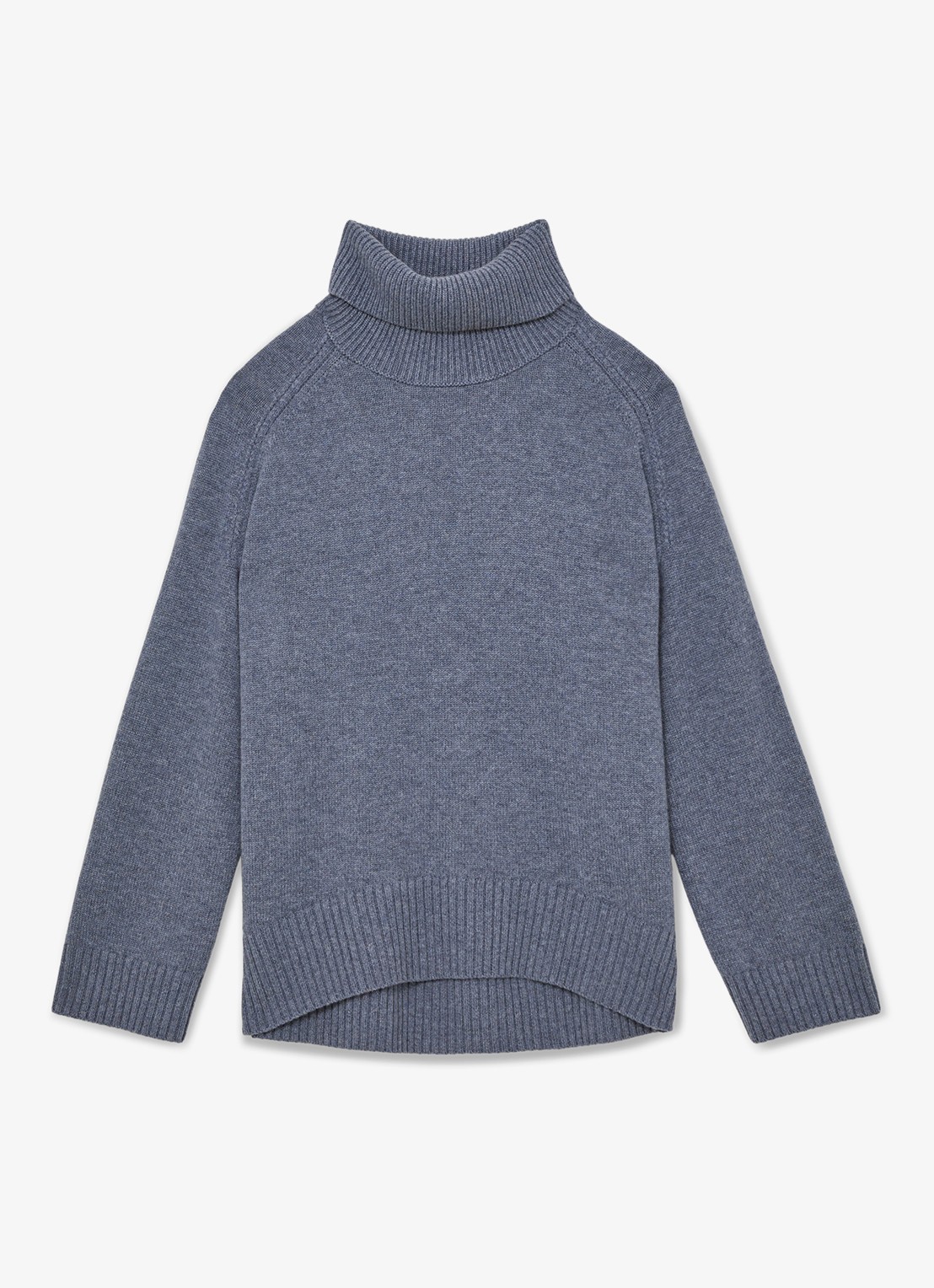 Reiss Brooklyn fijngebreide trui in wolblend - voorkant 2 blauwgrijs