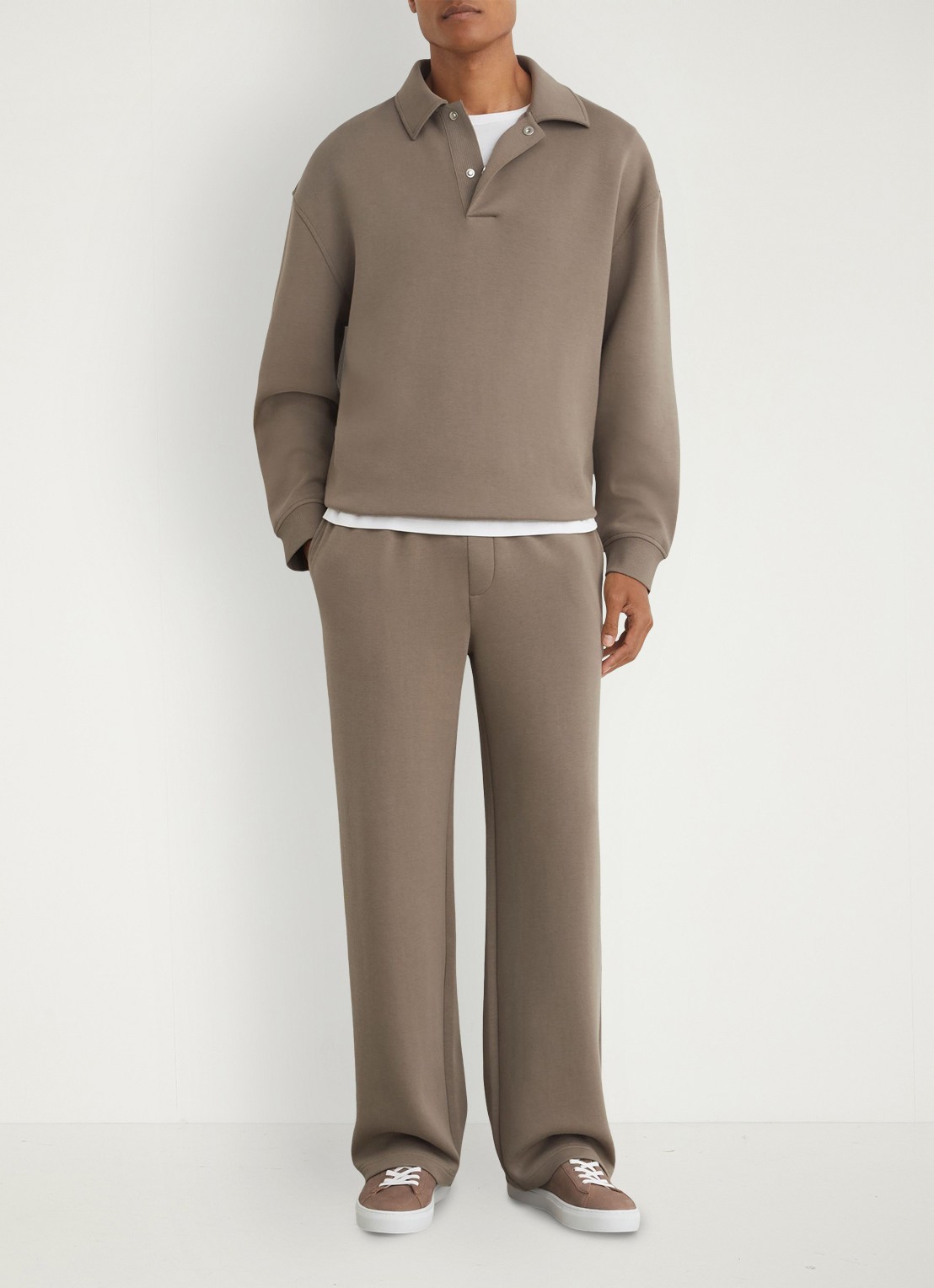 Reiss Brooks sweater met kraag - voorkant 6 zand