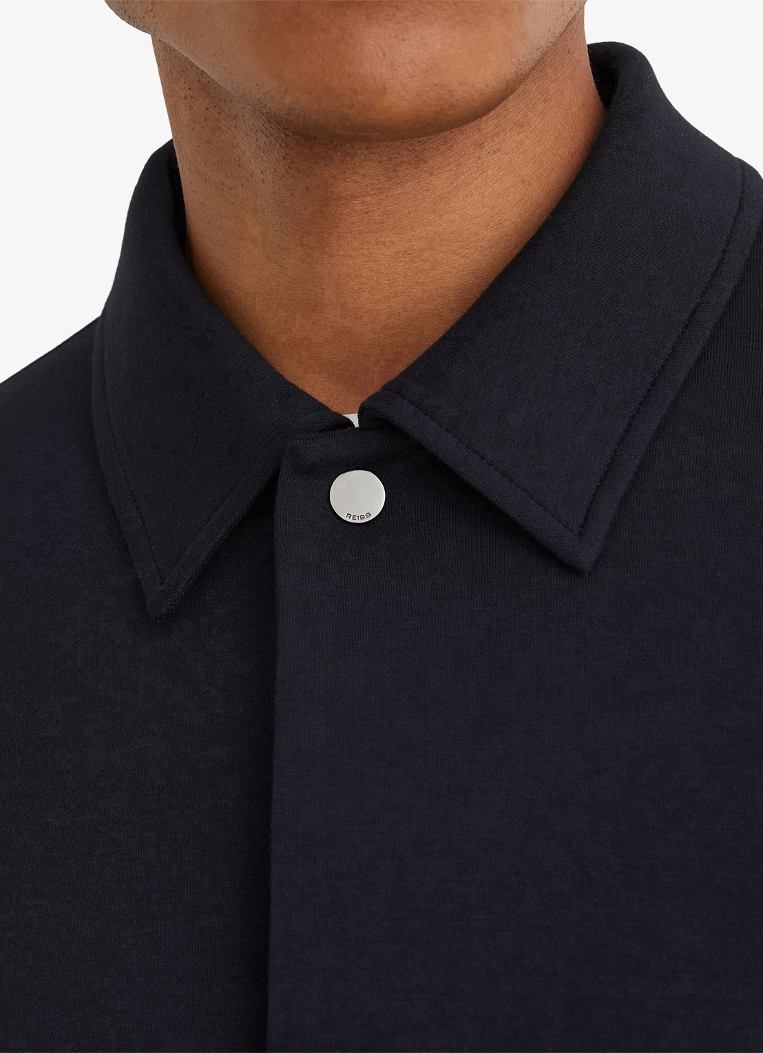 Reiss Brooks sweater met kraag - detail 6 indigo