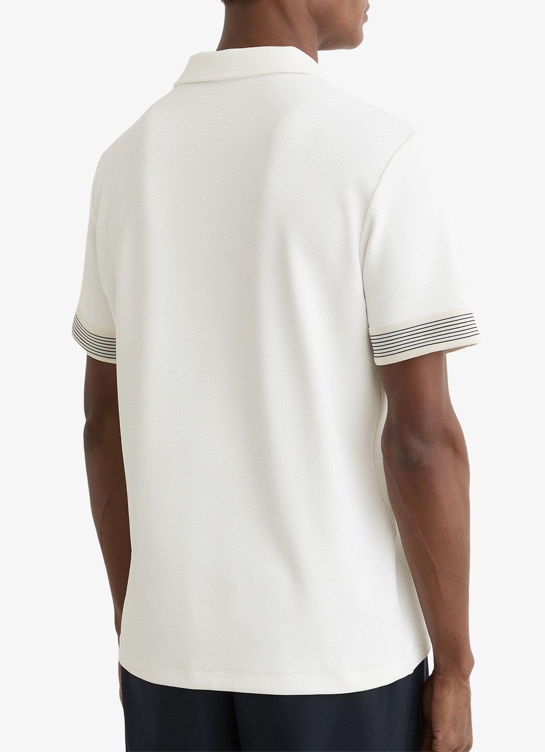 Reiss Bruno polo met halve rits - achterkant wit