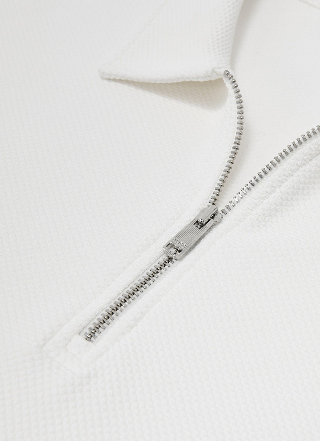 Reiss Bruno polo met halve rits - detail 7 wit