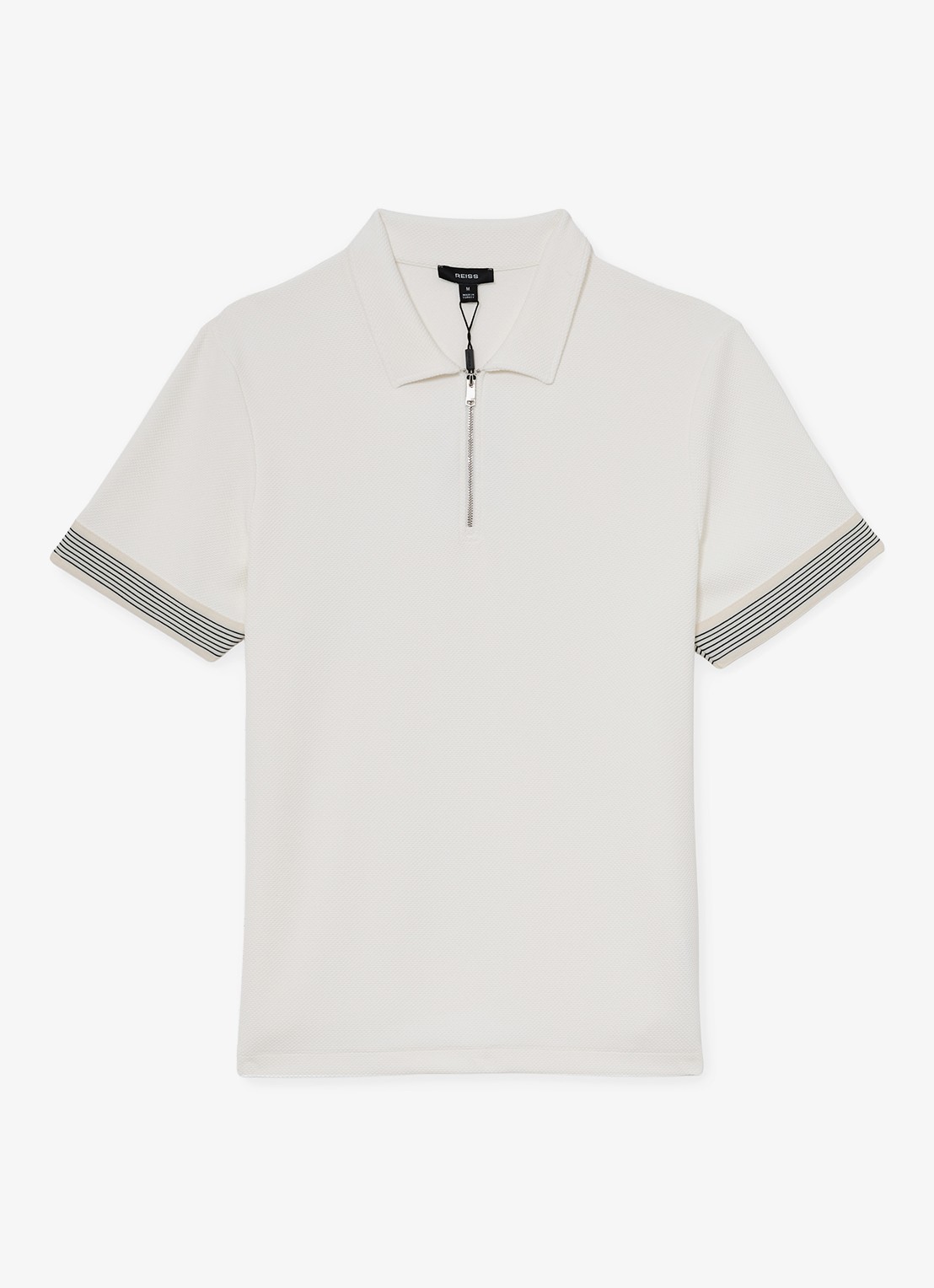 Reiss Bruno polo met halve rits - voorkant 2 wit