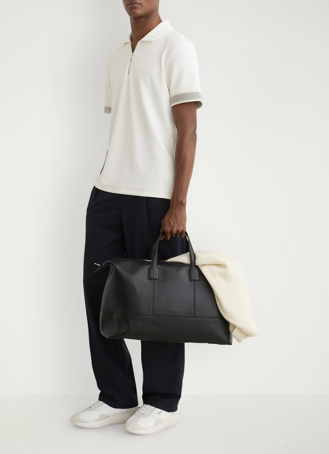 Reiss Bruno polo met halve rits - voorkant 3 wit