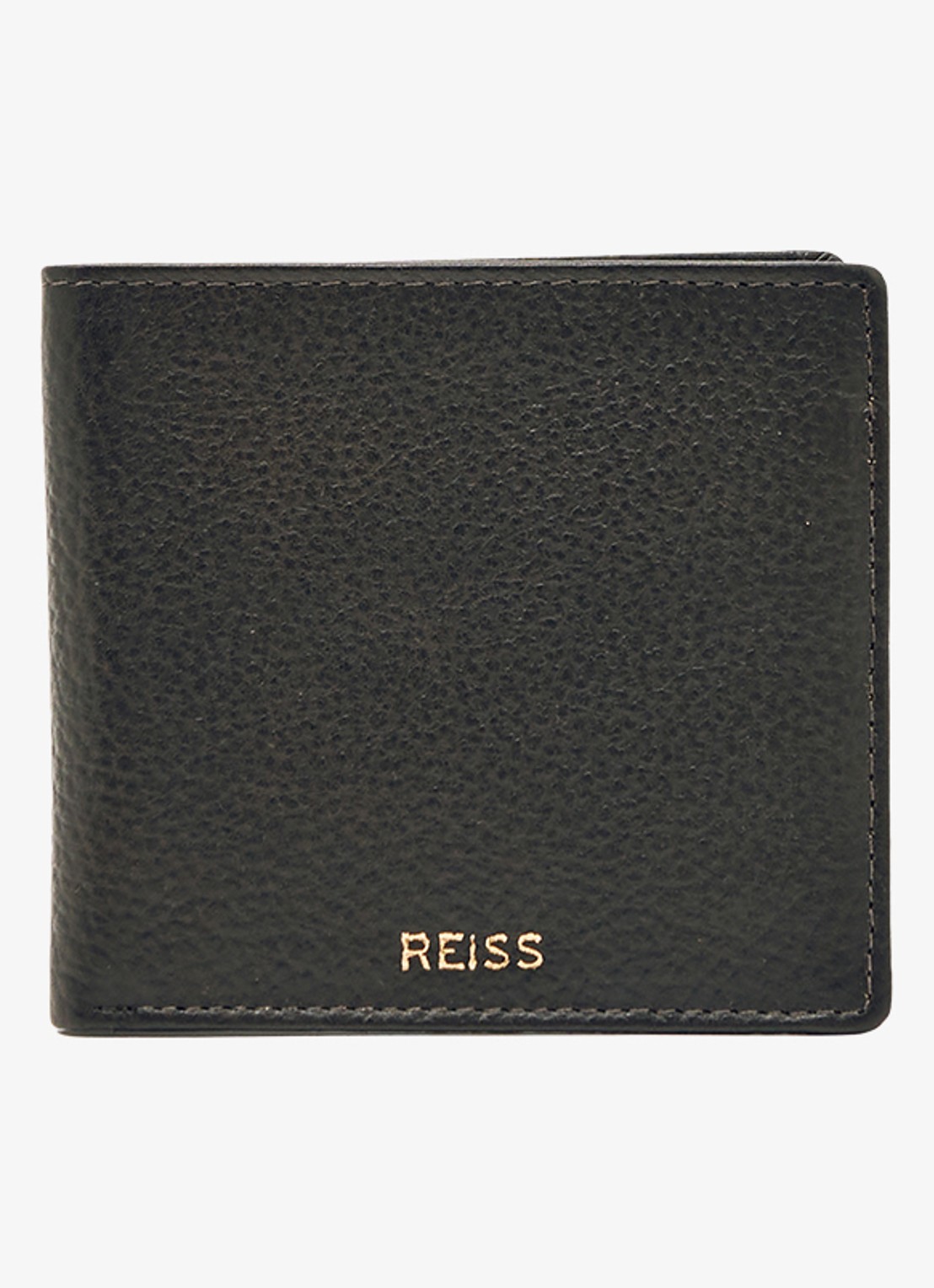 Reiss Cabot portemonnee met logo - voorkant 2 donkerbruin