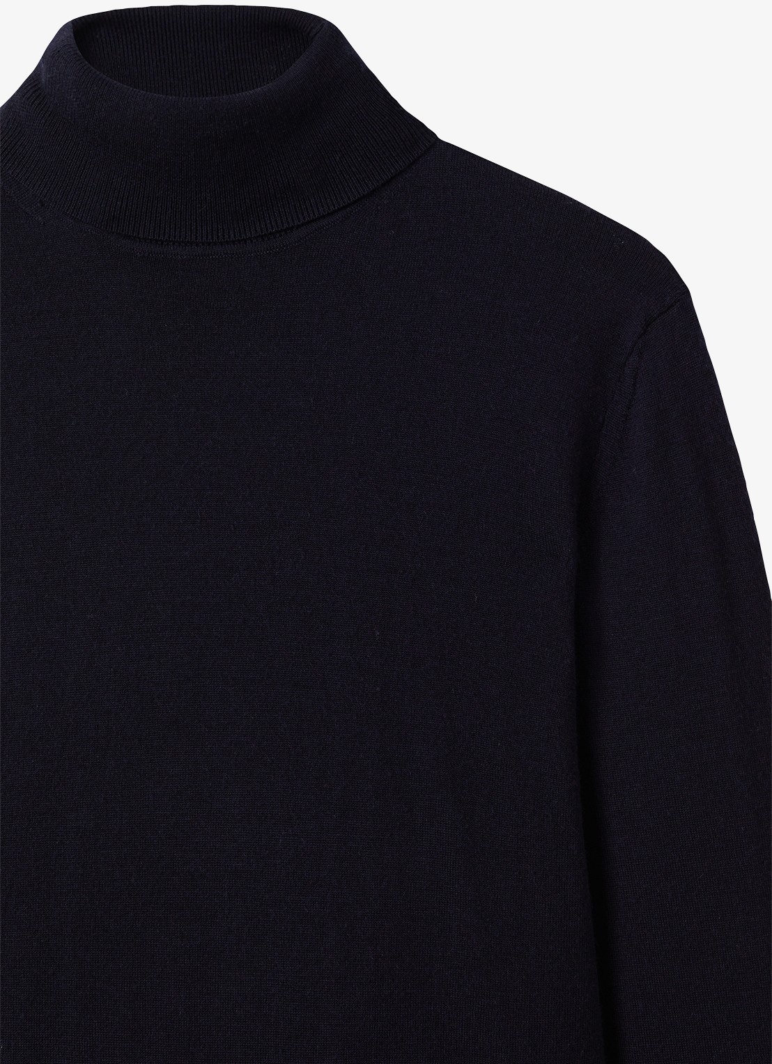 Reiss Caine fijngebreide trui van merino wol met col - detail 5 navy / blauw