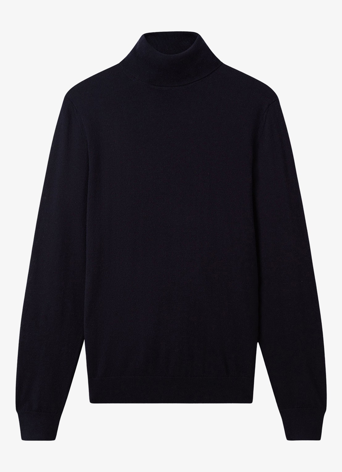 Reiss Caine fijngebreide trui van merino wol met col - voorkant navy / blauw