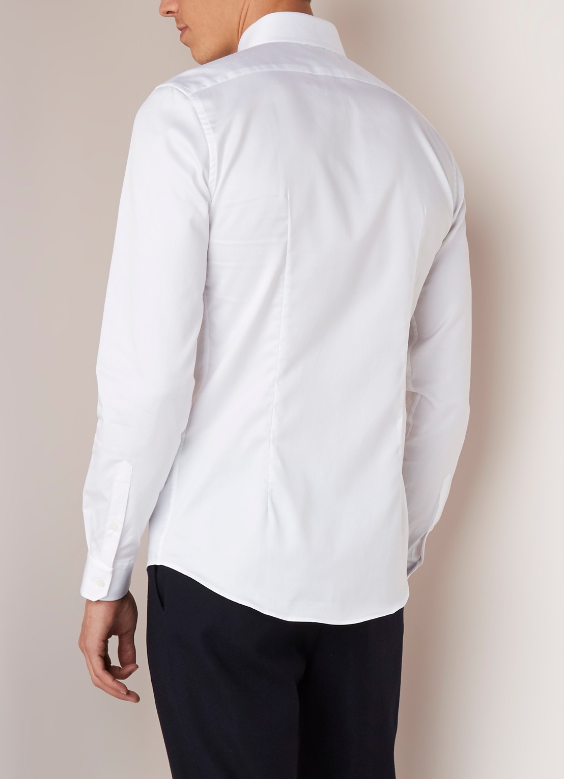 Reiss Caldwell slim fit overhemd met kentkraag en speld - achterkant 3 wit