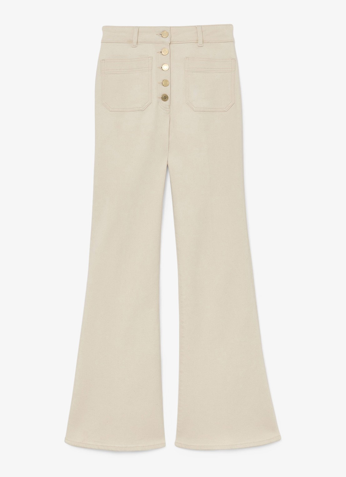 Reiss Cali high waist flared fit jeans met gekleurde wassing - voorkant 2 gebroken wit