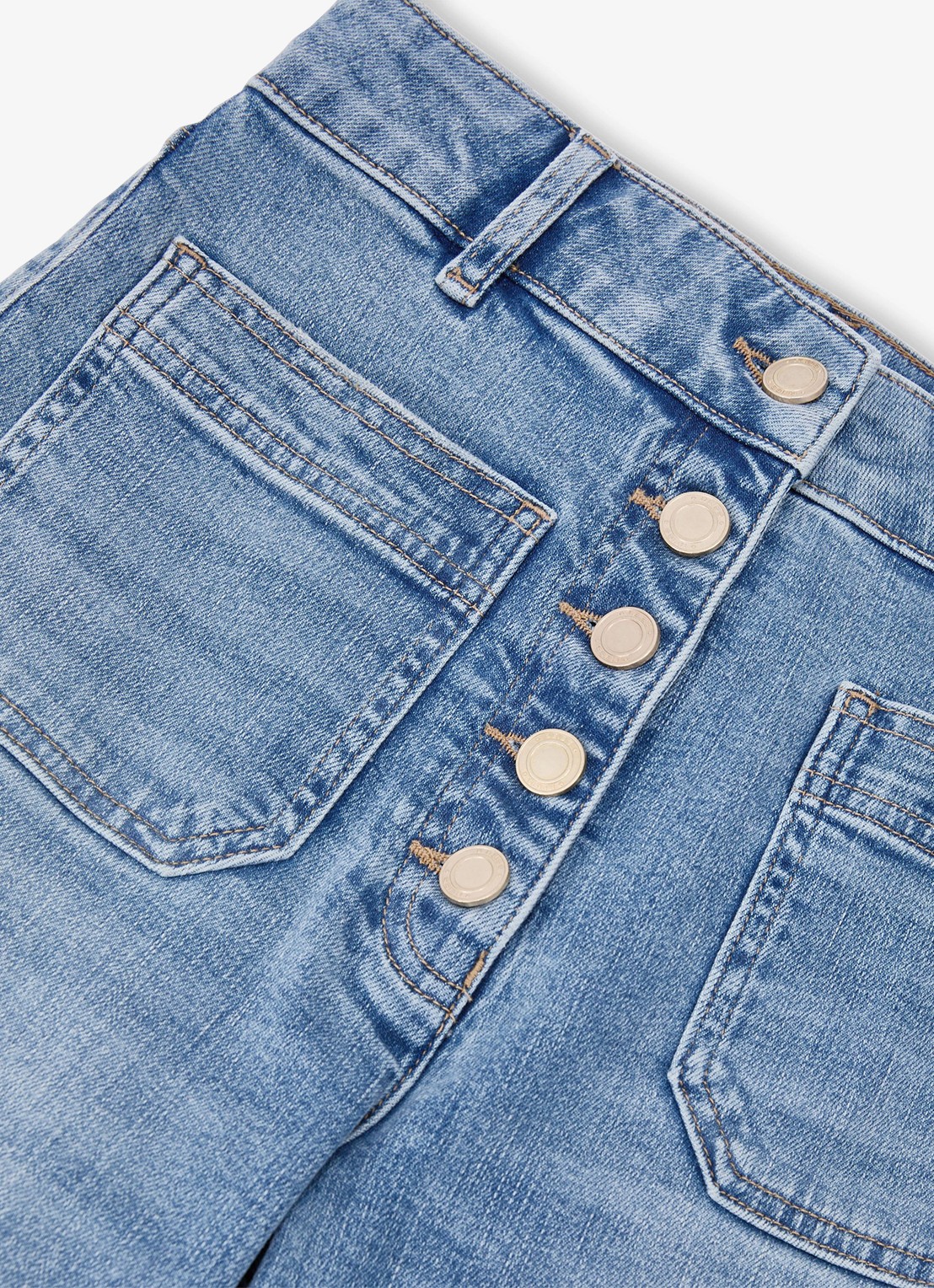 Reiss Cali high waist flared jeans met opgestikte zakken - detail 5 light blue / lichtblauw