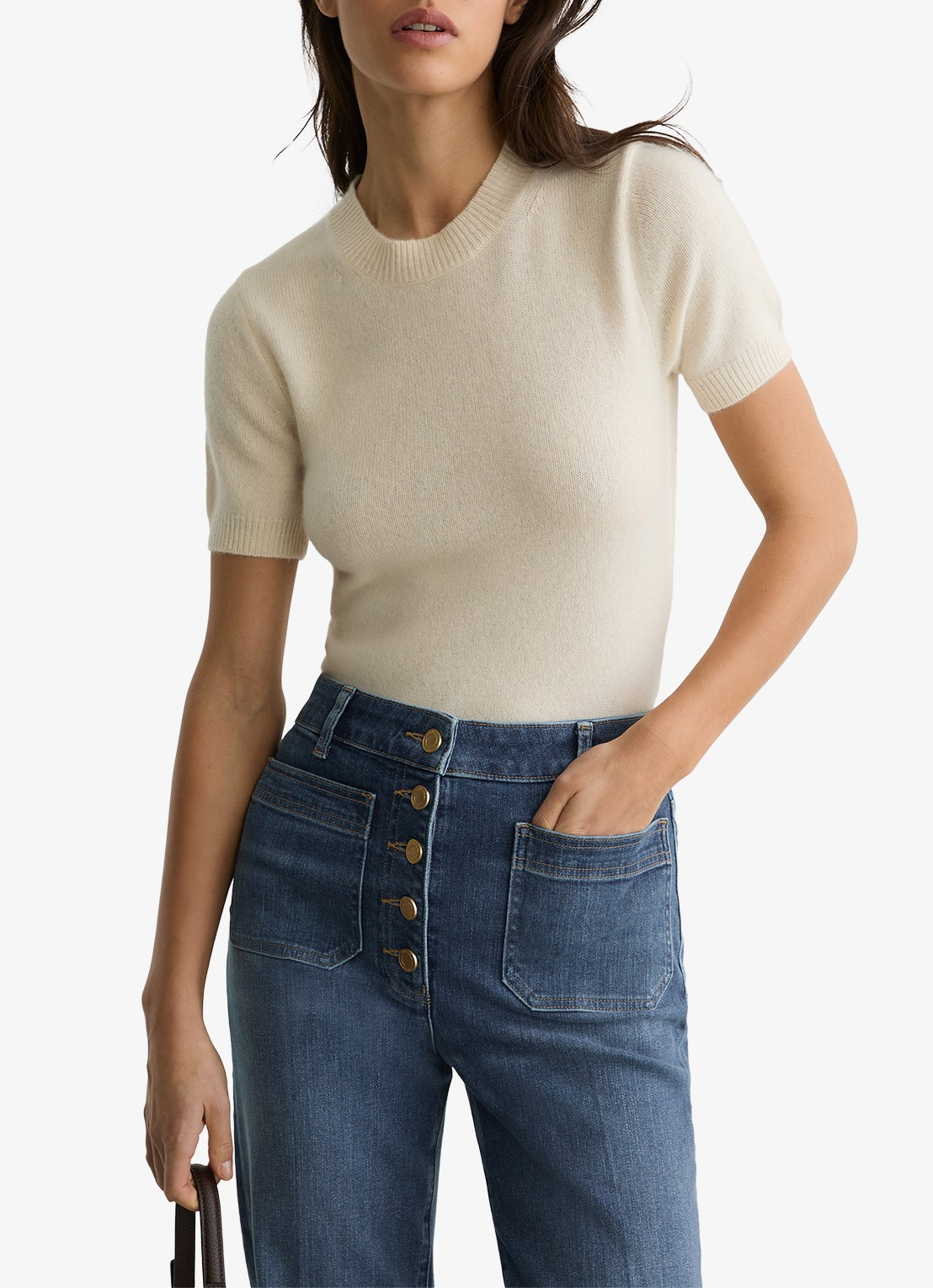 Reiss Cali high waist flared jeans met opgestikte zakken - detail 6 indigo
