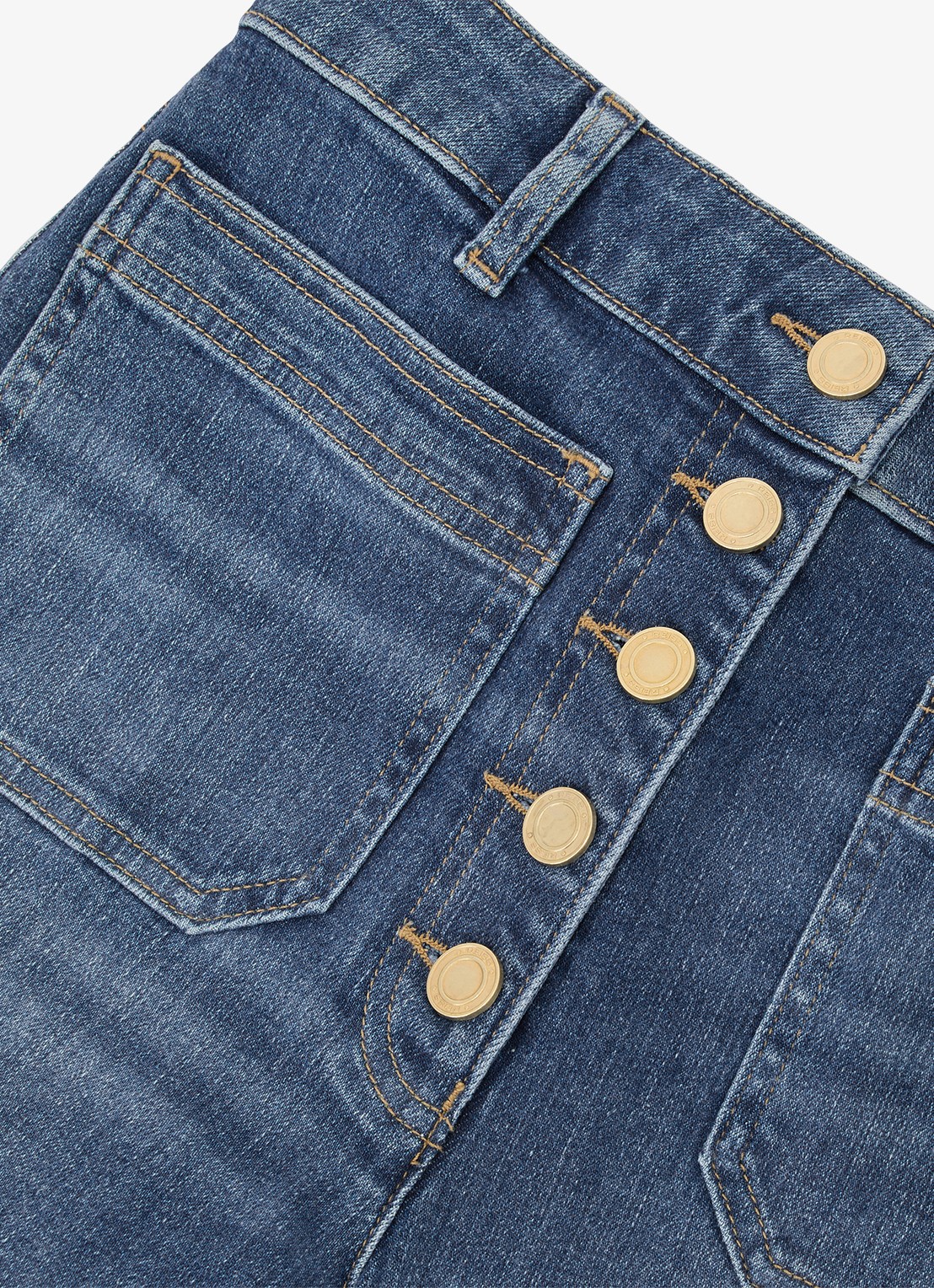Reiss Cali high waist flared jeans met opgestikte zakken - detail 7 indigo
