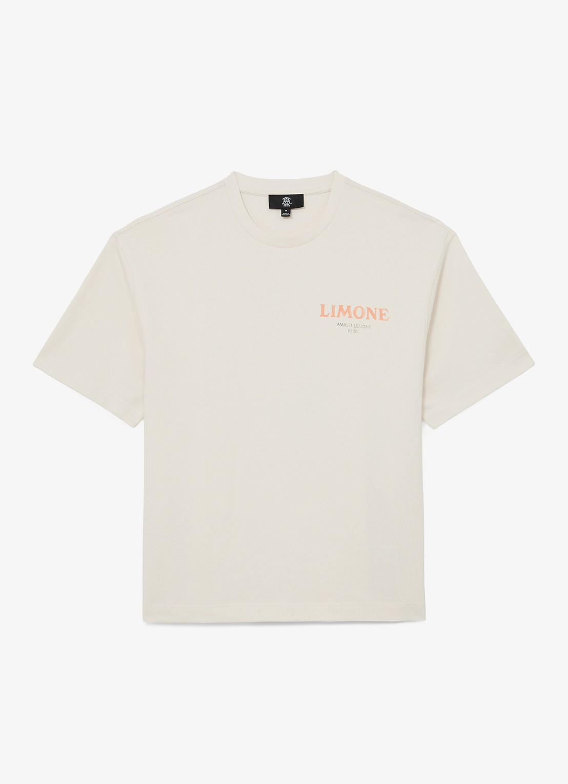 Reiss Calvino T-shirt met front- en backprint - voorkant gebroken wit