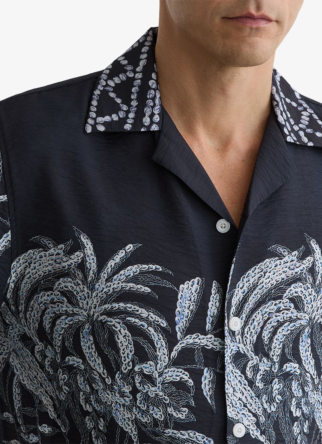 Reiss Camino regular fit overhemd met print - detail 5 navy / blauw