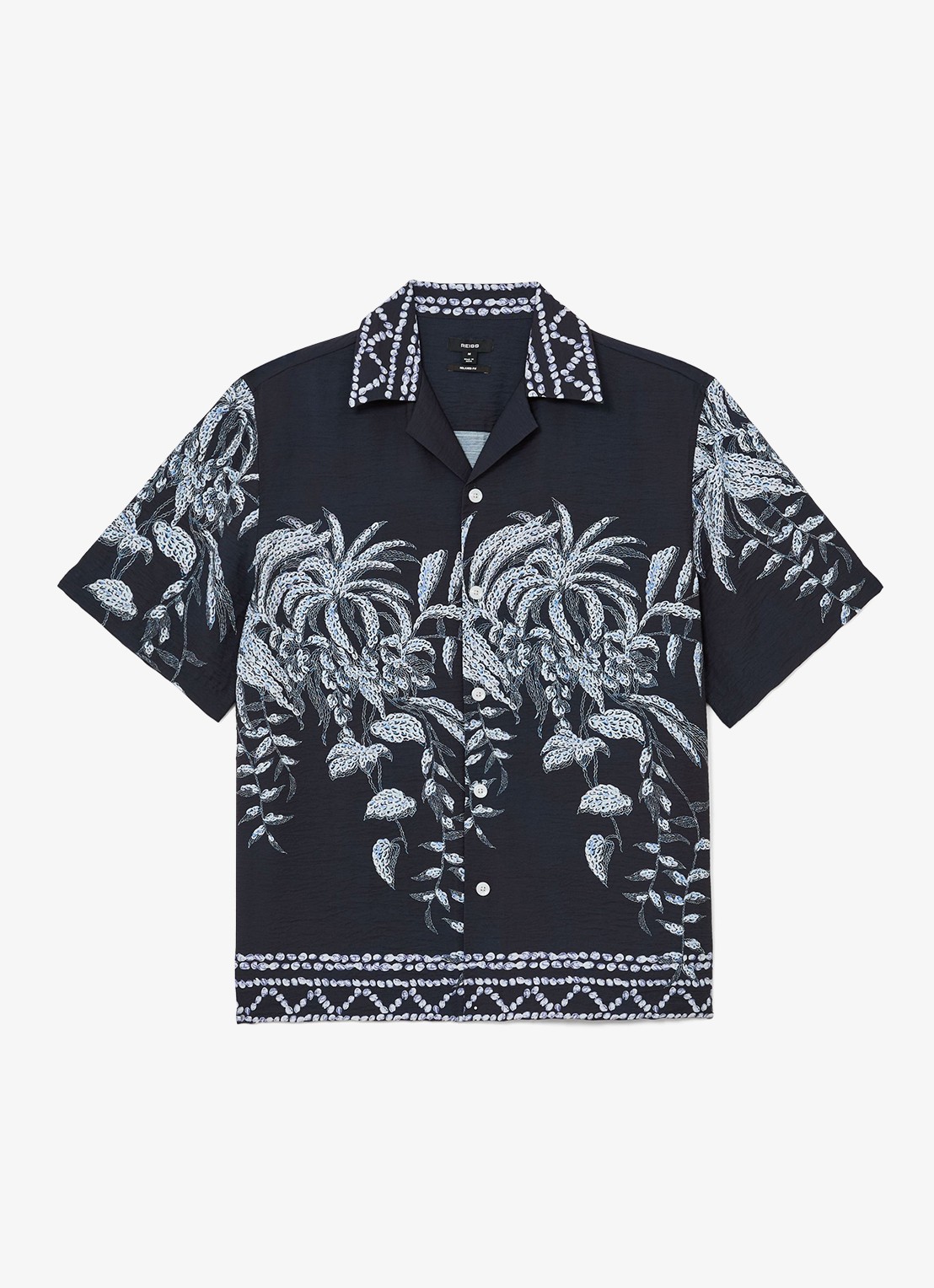 Reiss Camino regular fit overhemd met print - voorkant navy / blauw