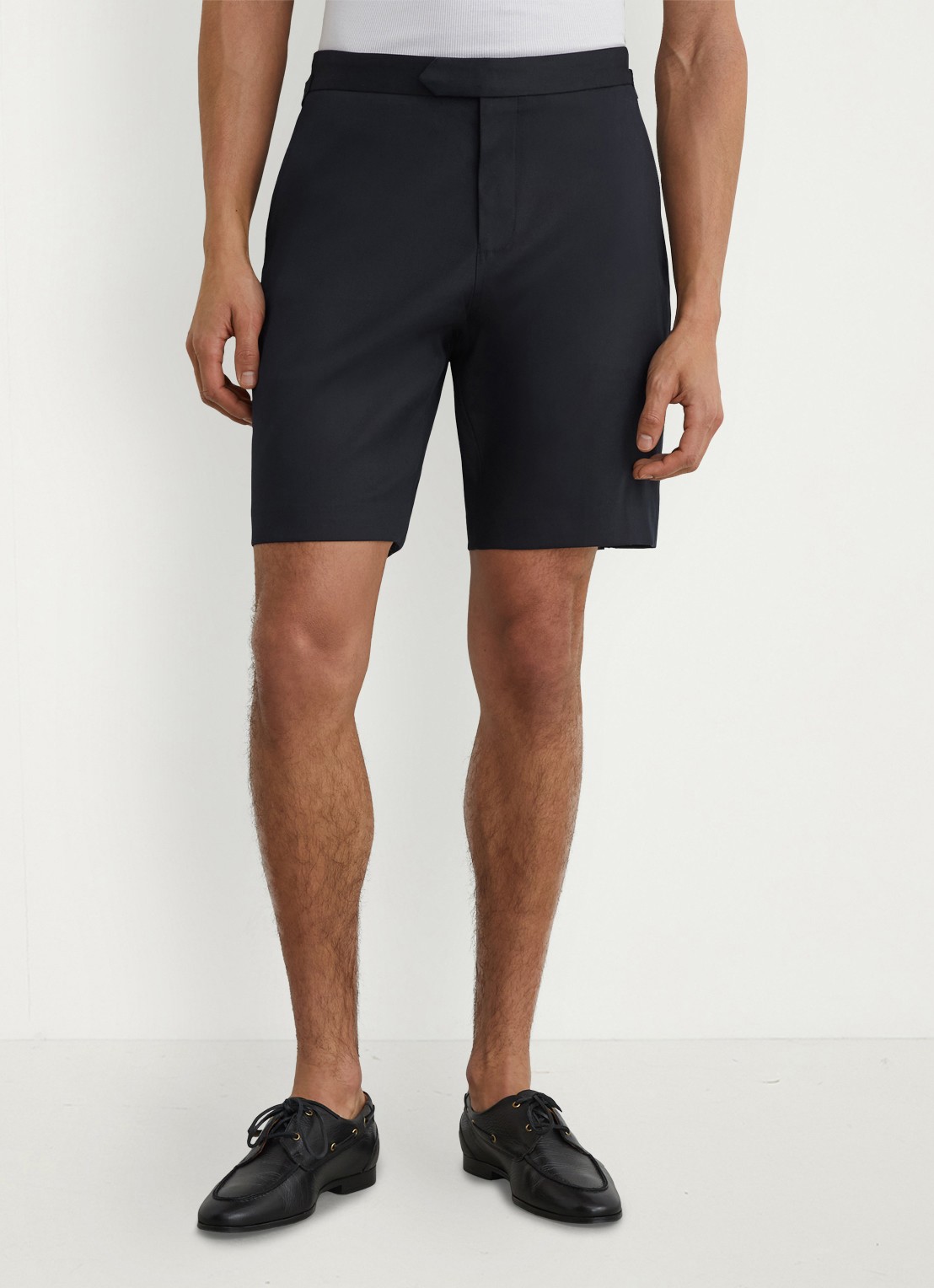 Reiss Cantwell straight fit korte chino in katoenblend - detail 2 navy / blauw