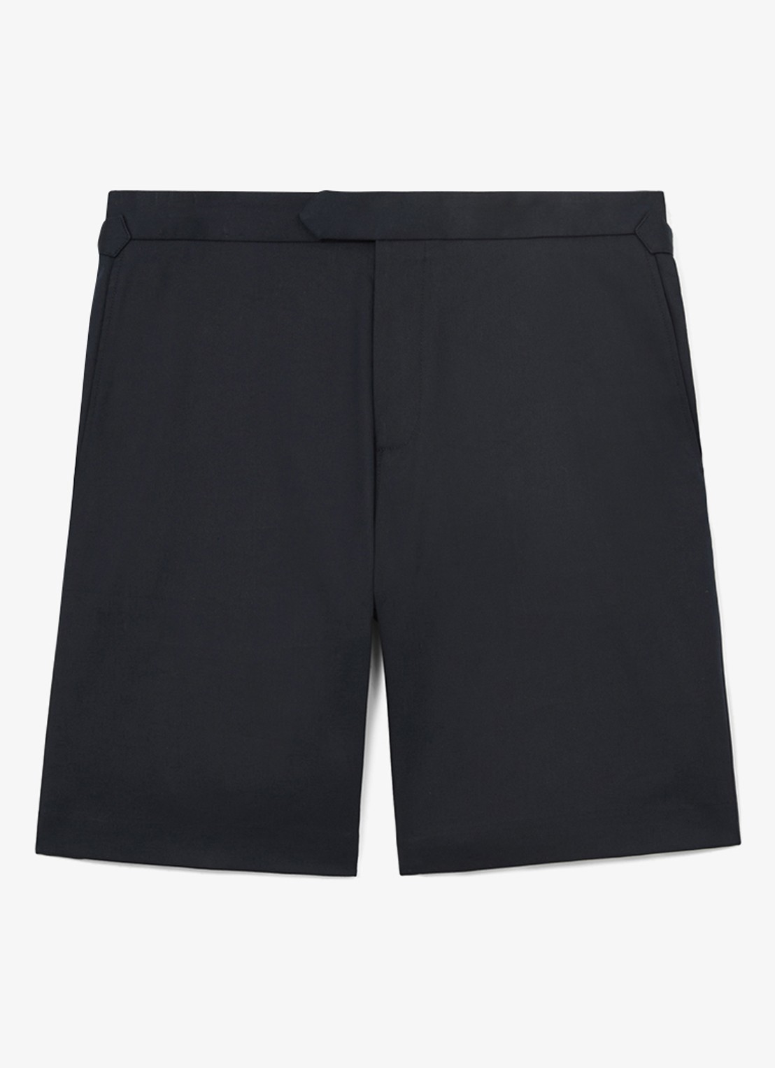 Reiss Cantwell straight fit korte chino in katoenblend - voorkant 5 navy / blauw