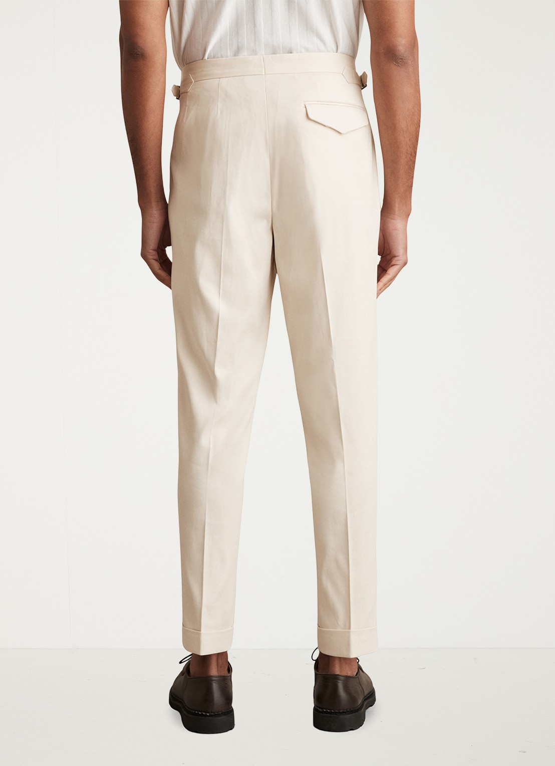 Reiss Cantwell tapered fit pantalon met ceintuur - achterkant donkergrijs